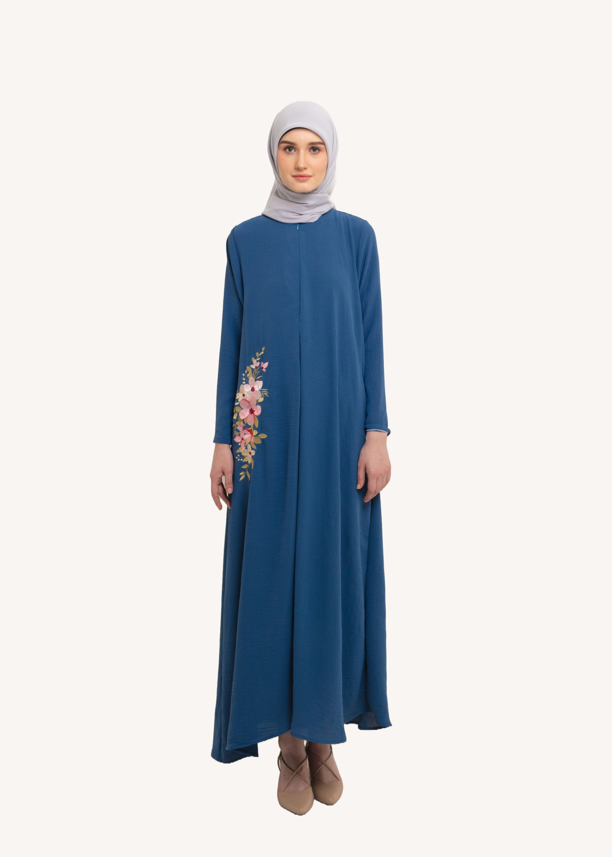 Elzatta Gamis Basic Crinkle Bordir