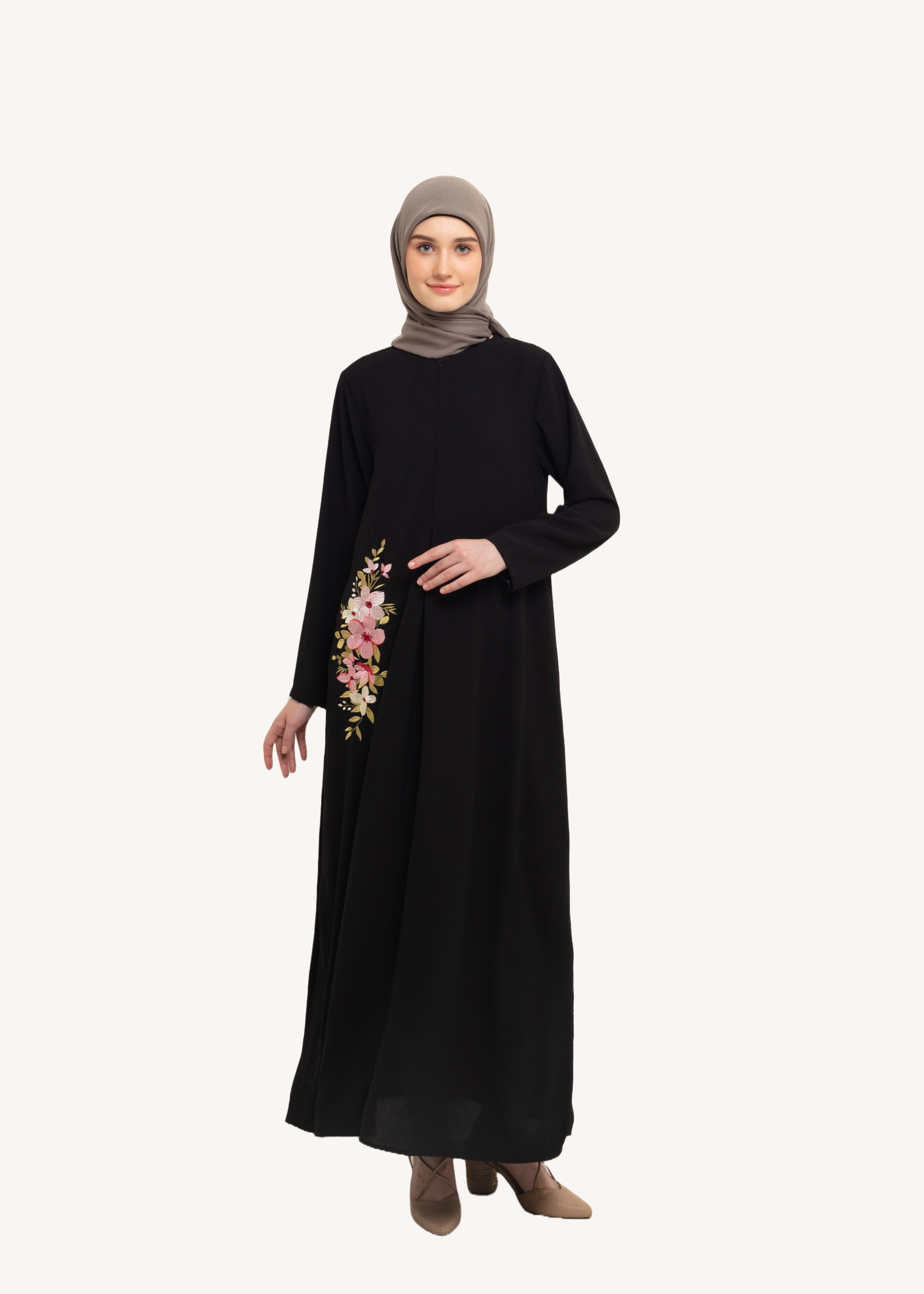 Elzatta Gamis Basic Crinkle Bordir