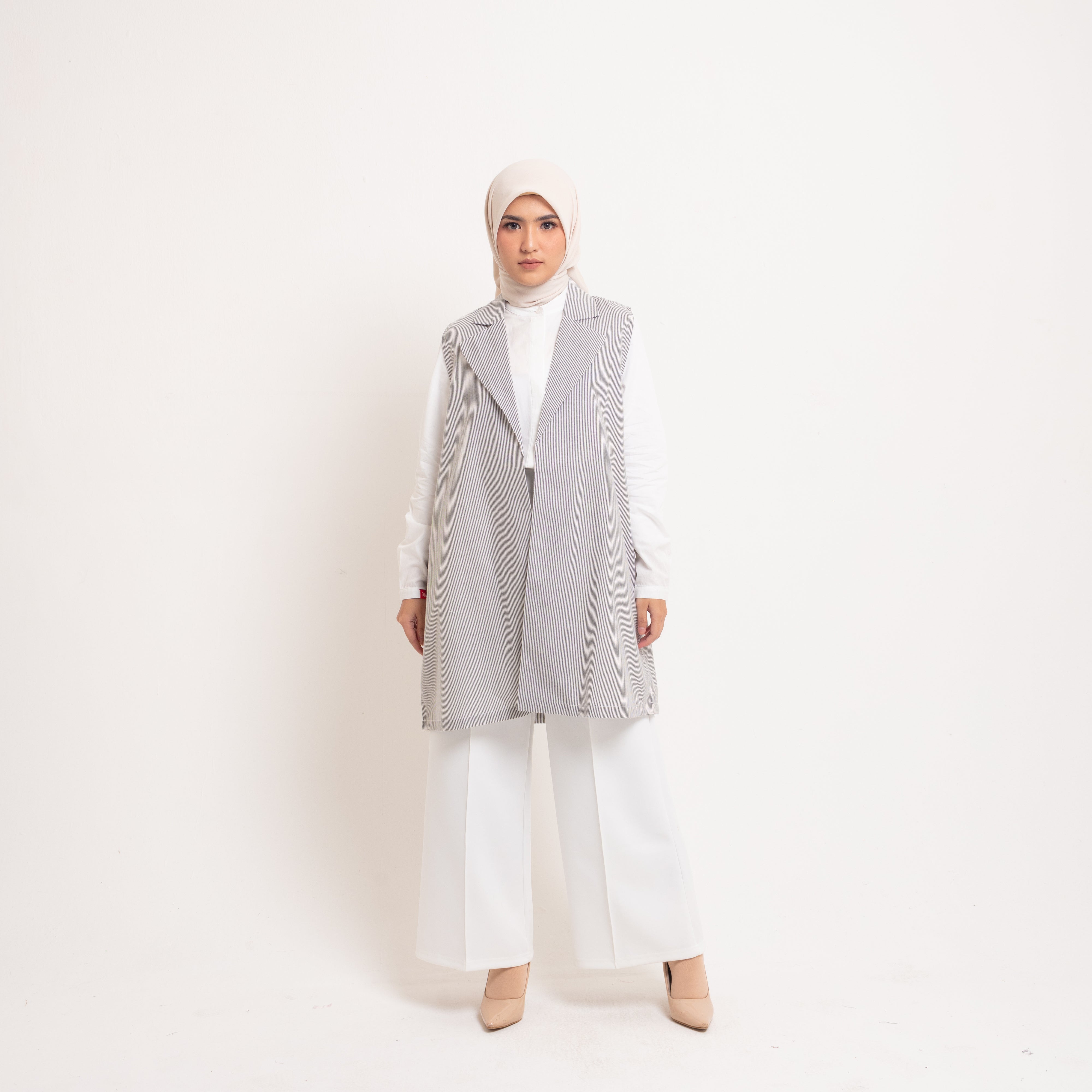 Elzatta Outer Vest Blazer Stripe Embroidary