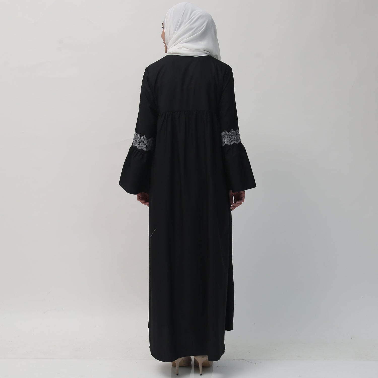 Elzatta Gamis Sarimbit Katun Bordir - Hitam