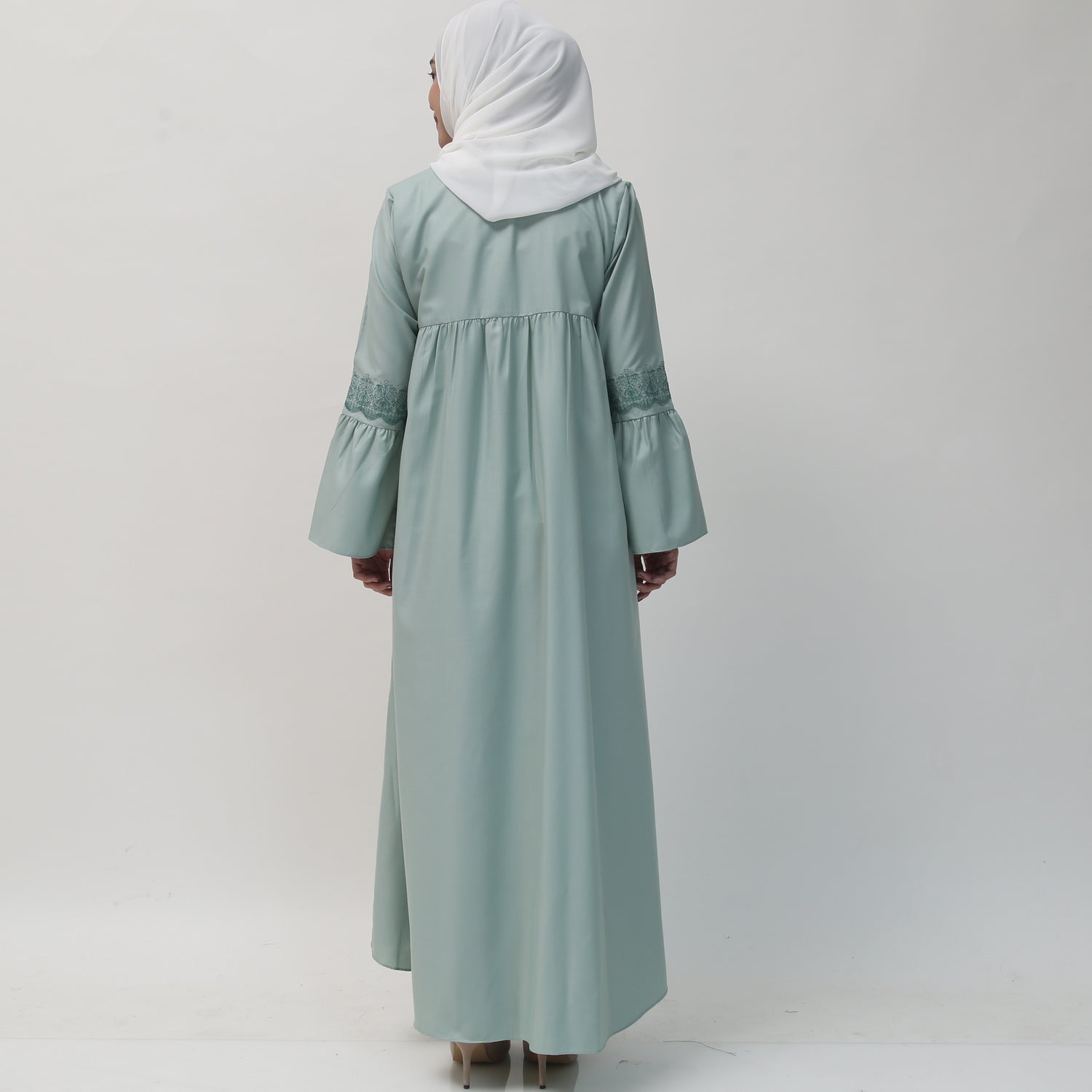 Elzatta Gamis Sarimbit Katun Bordir - Sage