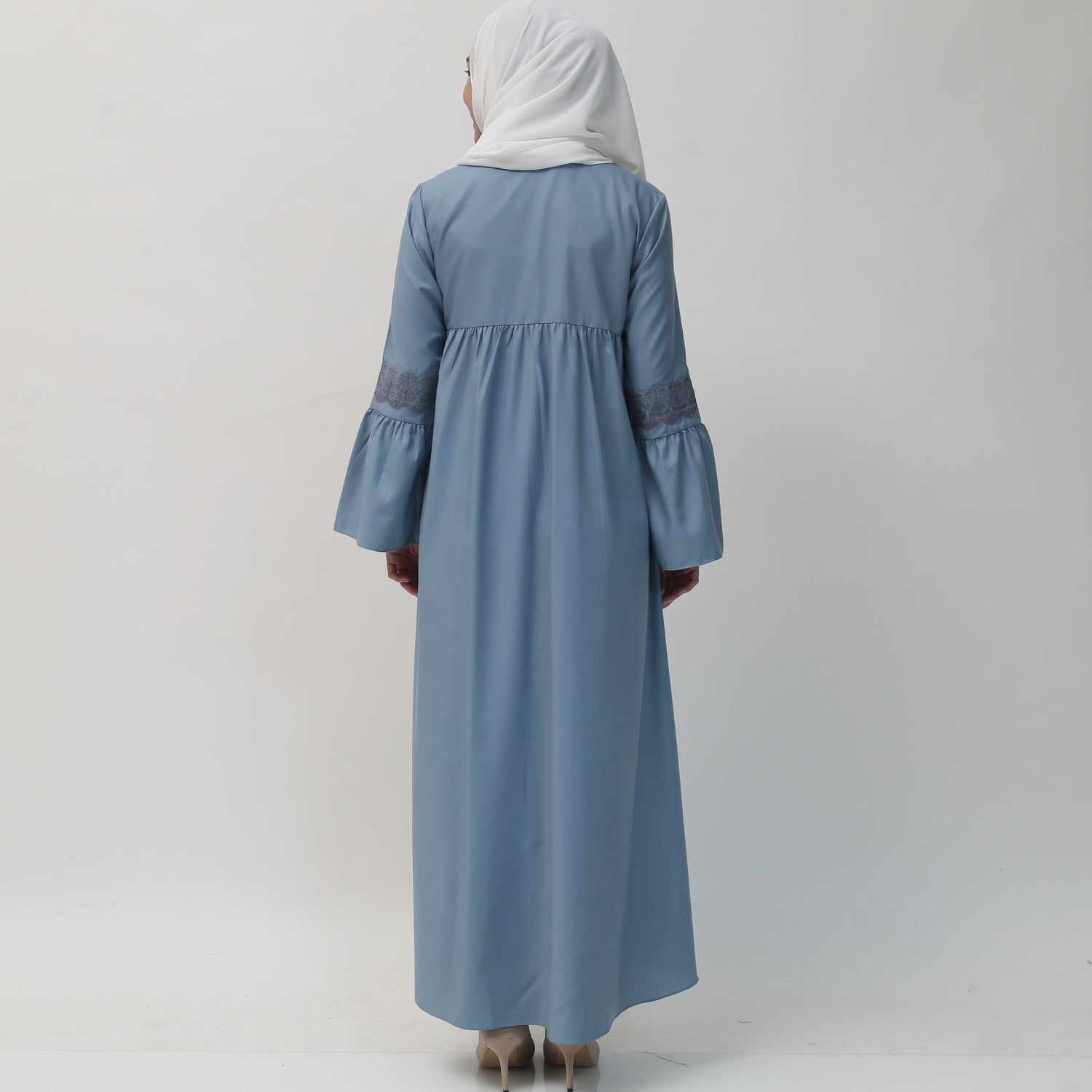 Elzatta Gamis Sarimbit Katun Bordir - Biru