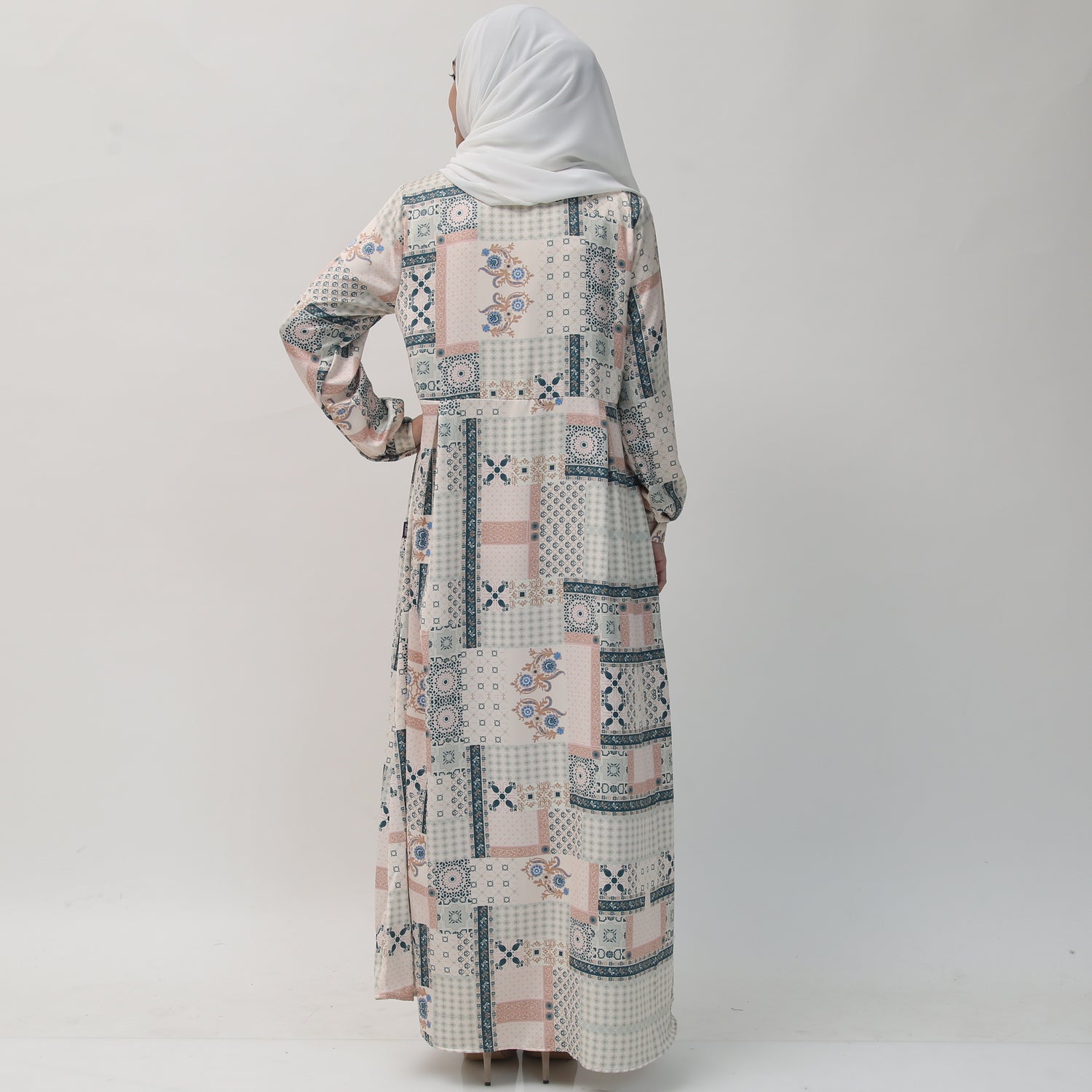 Elzatta Gamis Sarimbit Plaket Granada Patchwork - Emerald