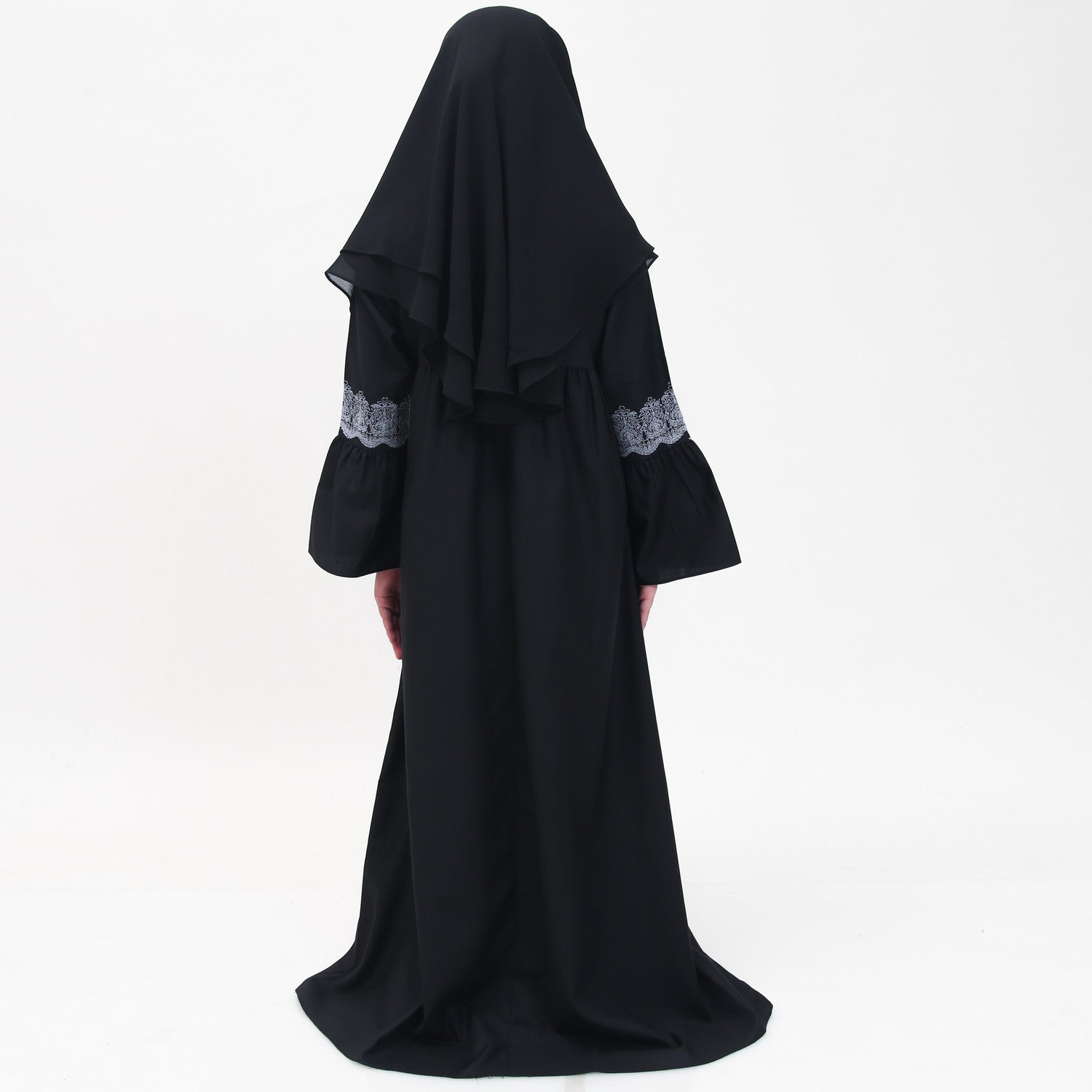 Elzatta Gamis Sarimbit Anak Katun Bordir - Hitam