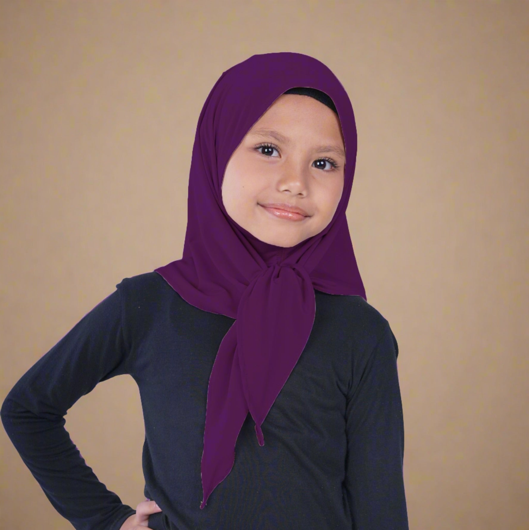 Elzatta Jilbab Anak Zaria M Kids Azkiya - Ungu Tua
