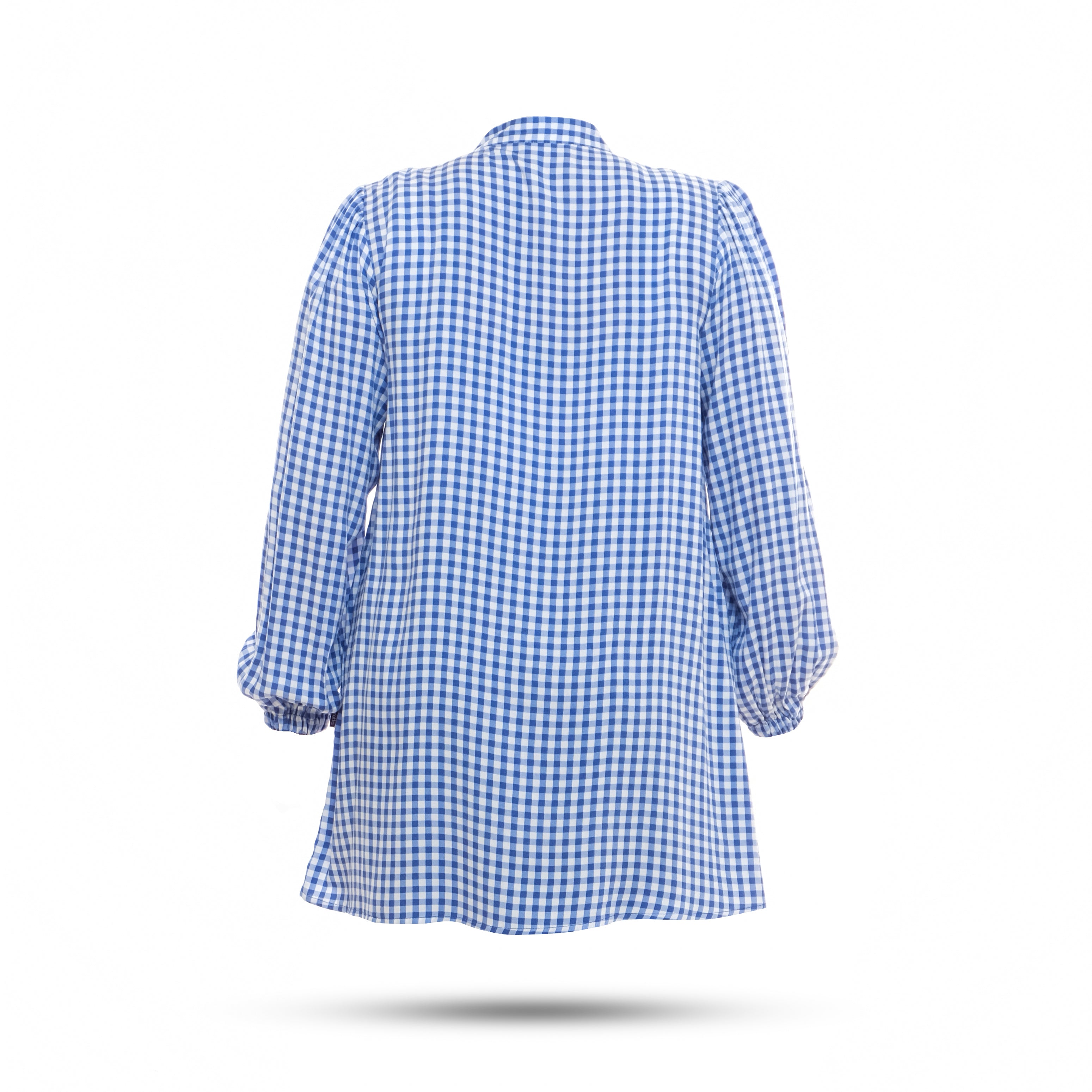 Elzatta Tunik Print Rayon Gingham - Biru Denim