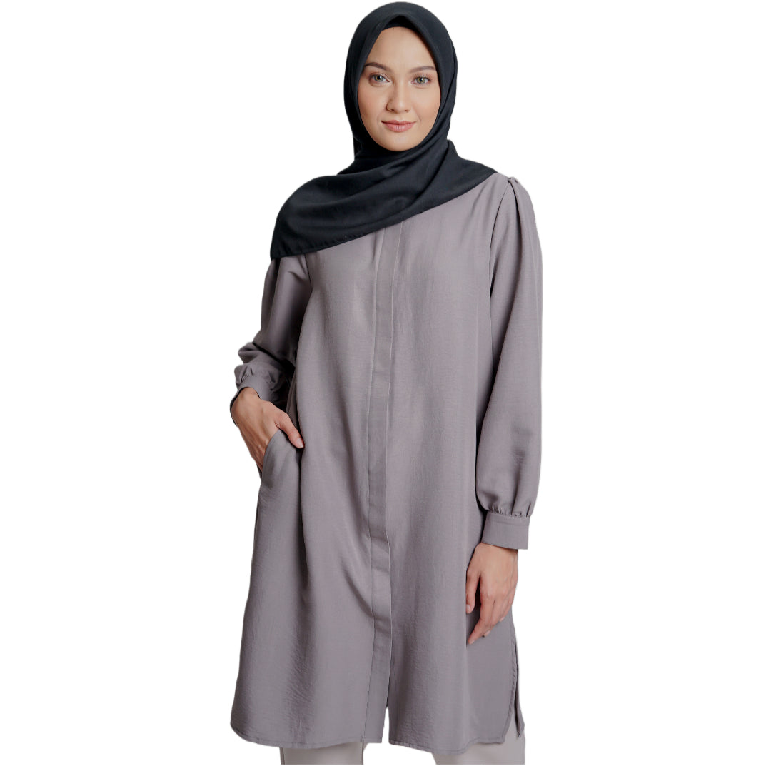 Elzatta Peasant Tunic Airflow -Dark Grey
