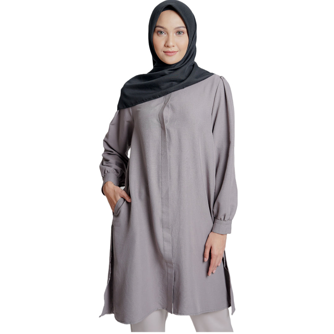 Elzatta Peasant Tunic Airflow -Dark Grey