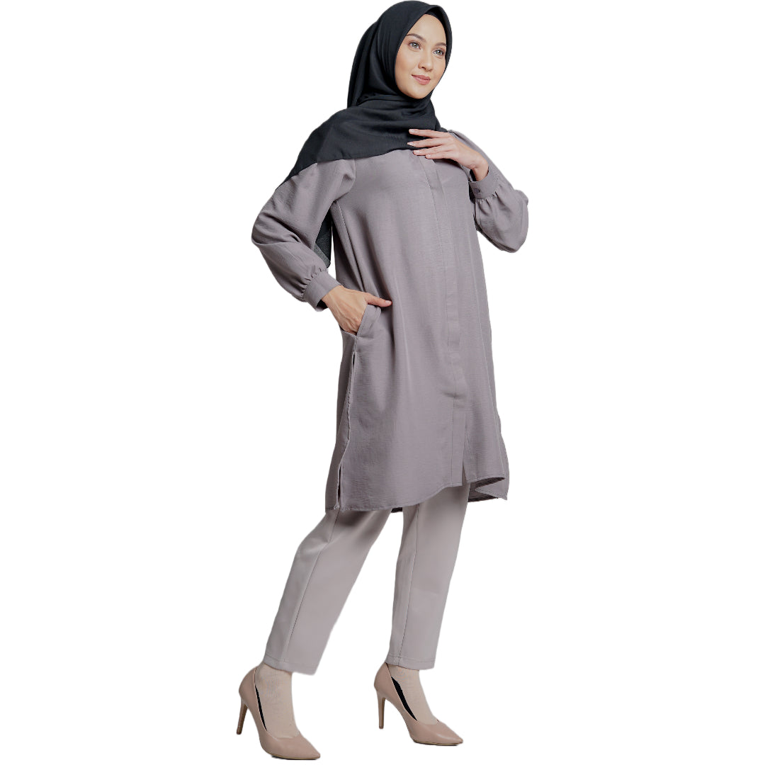 Elzatta Peasant Tunic Airflow -Dark Grey