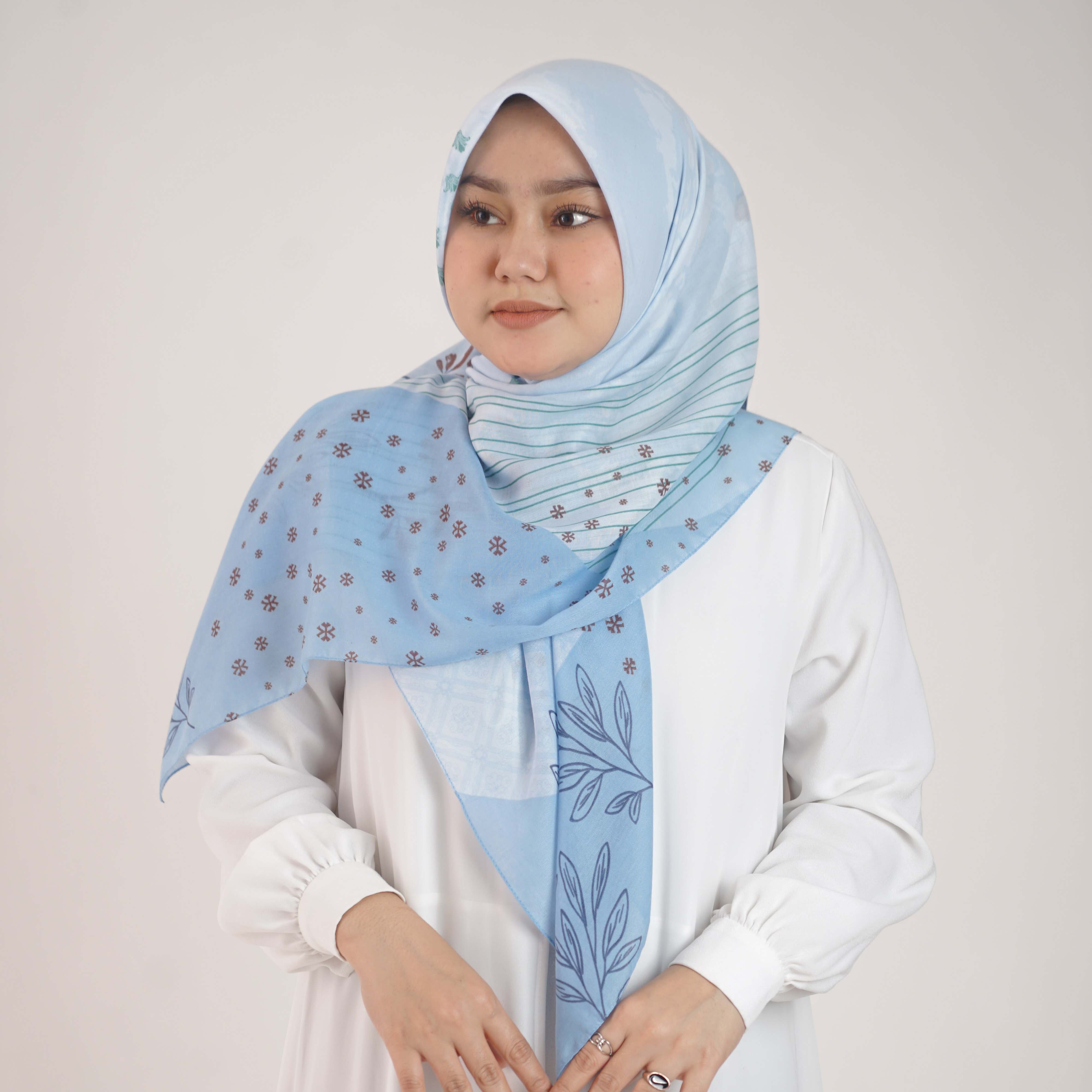 Elzatta Kaila Doodle Lines - Biru Muda