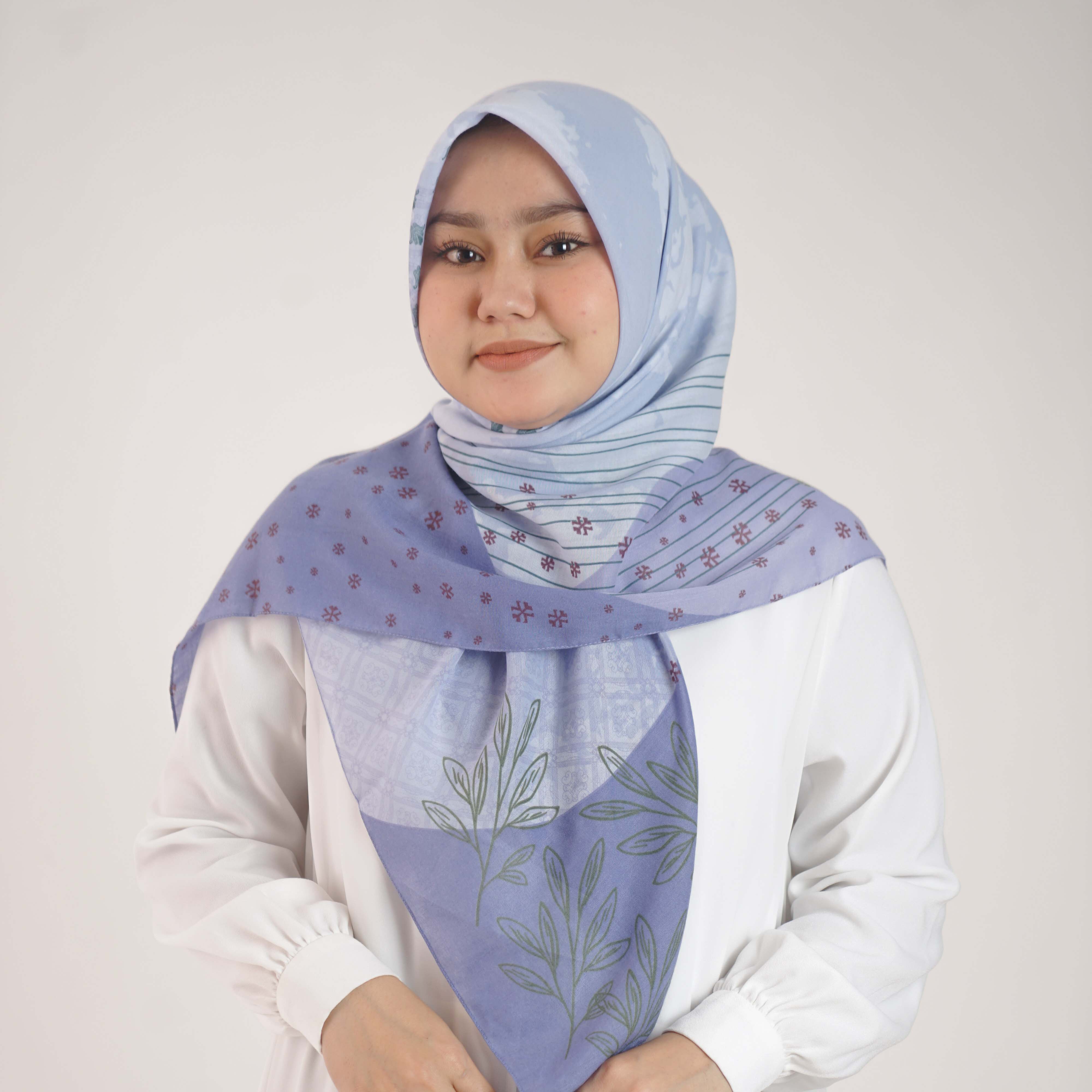 Jilbab Segi Empat Scarf Motif Elzatta Kaila Doodle Lines - Ungu