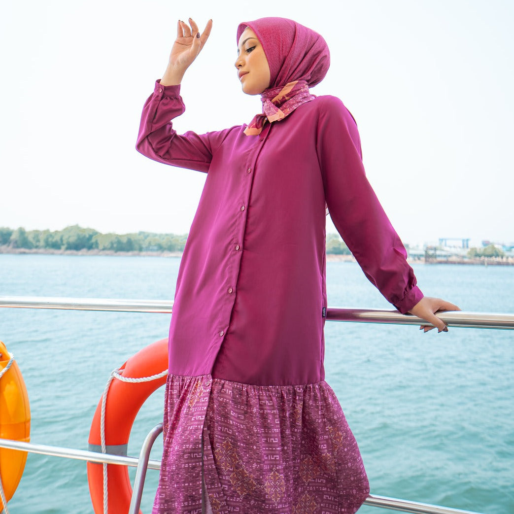 Elzatta Midi Dress Alwani - Fuschia