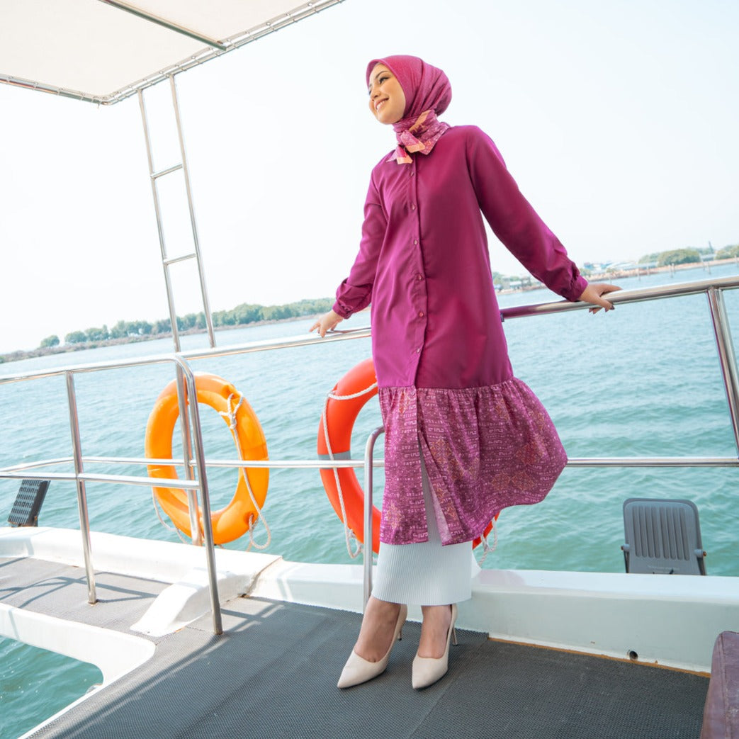 Elzatta Midi Dress Alwani - Fuschia