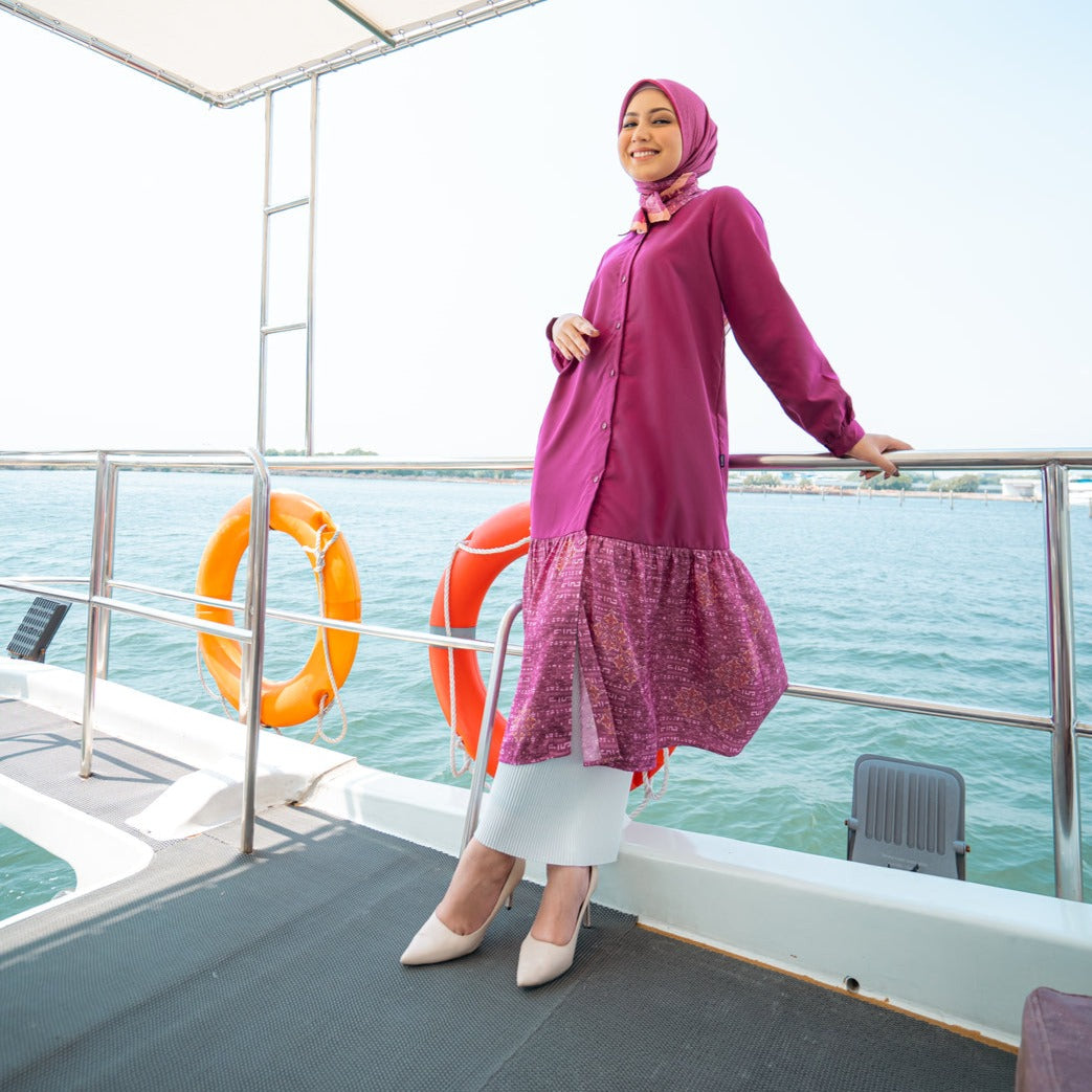 Elzatta Midi Dress Alwani - Fuschia