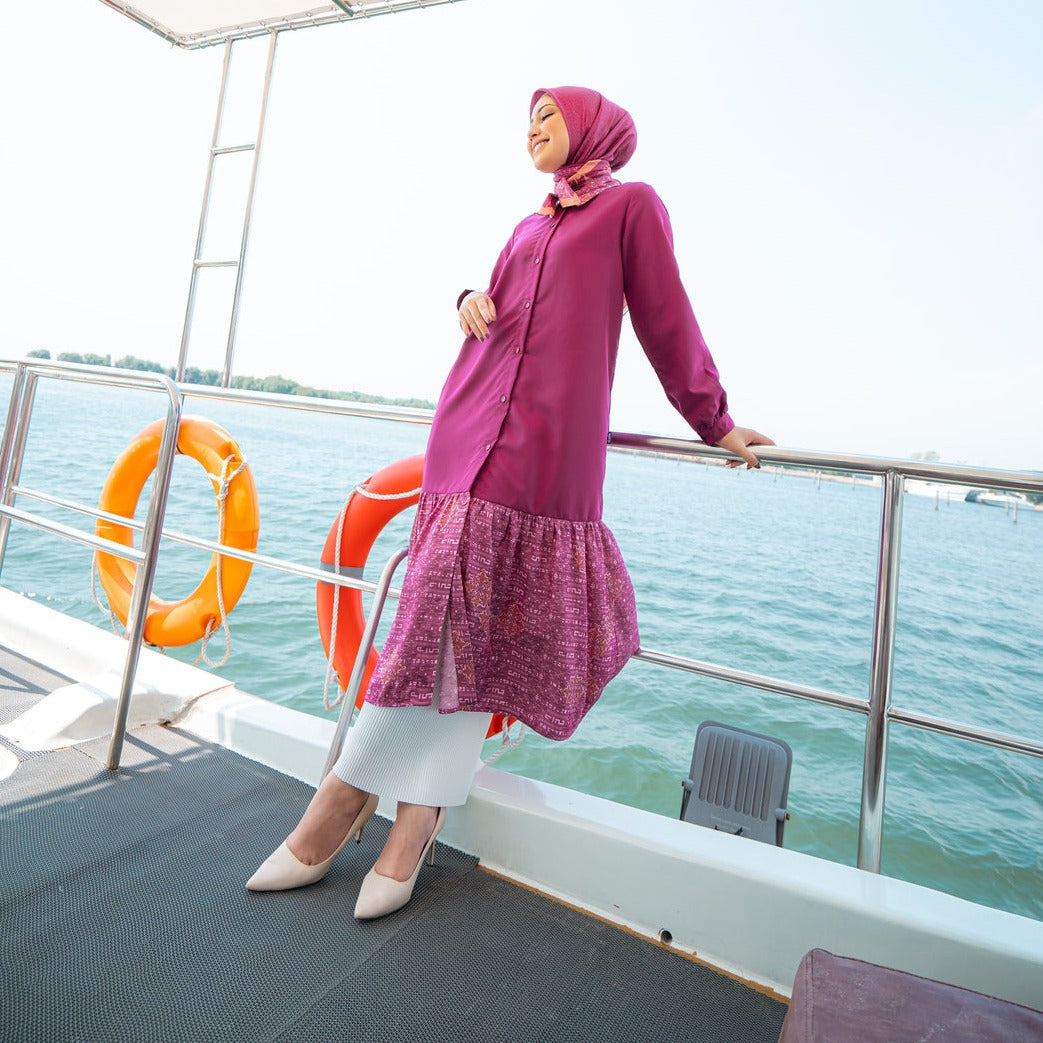 Elzatta Midi Dress Alwani - Fuschia