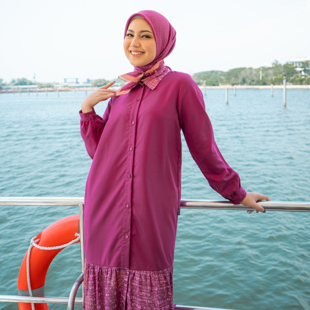 Elzatta Midi Dress Alwani - Fuschia