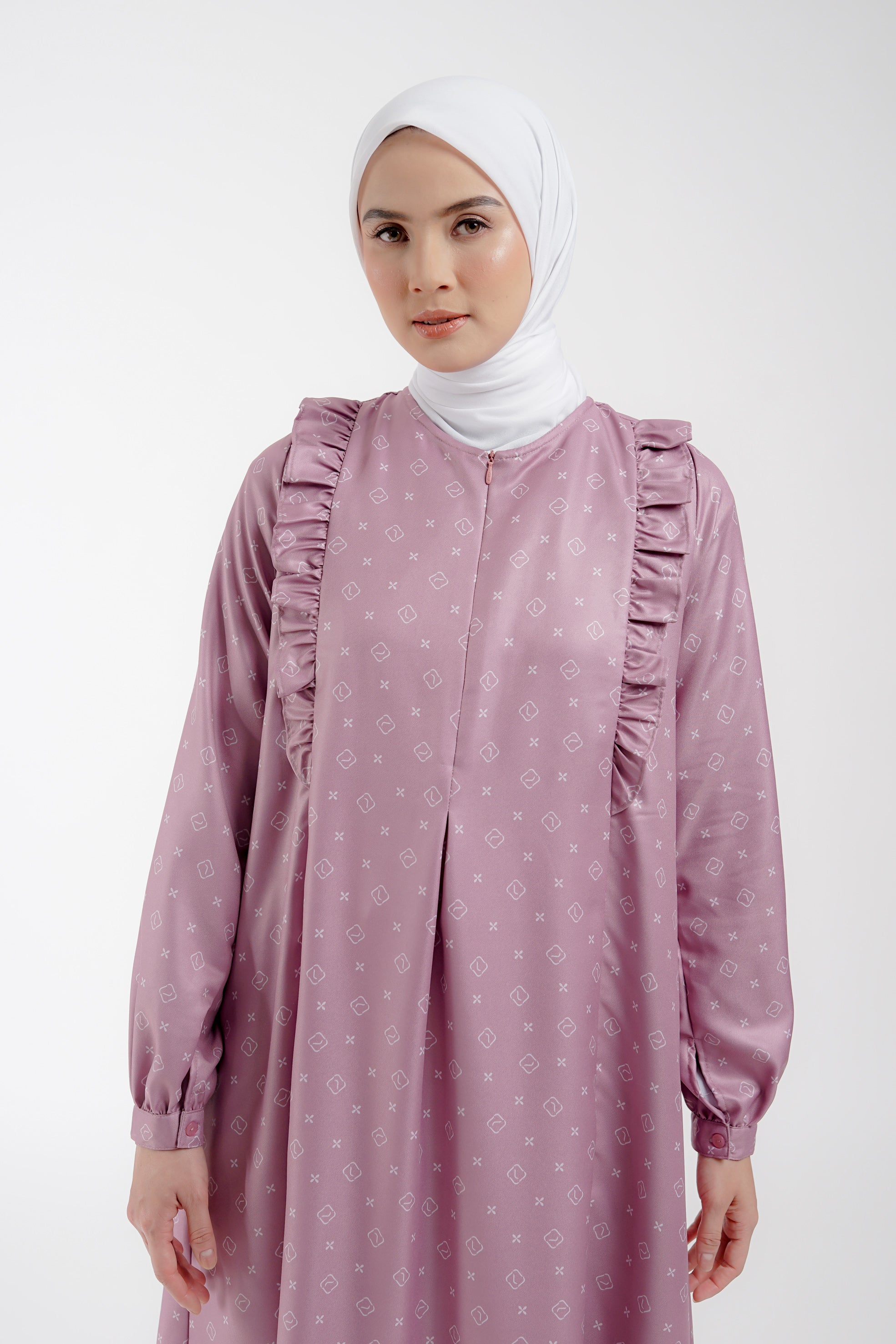 Elzatta Tunik Frills L Kawung - Ungu