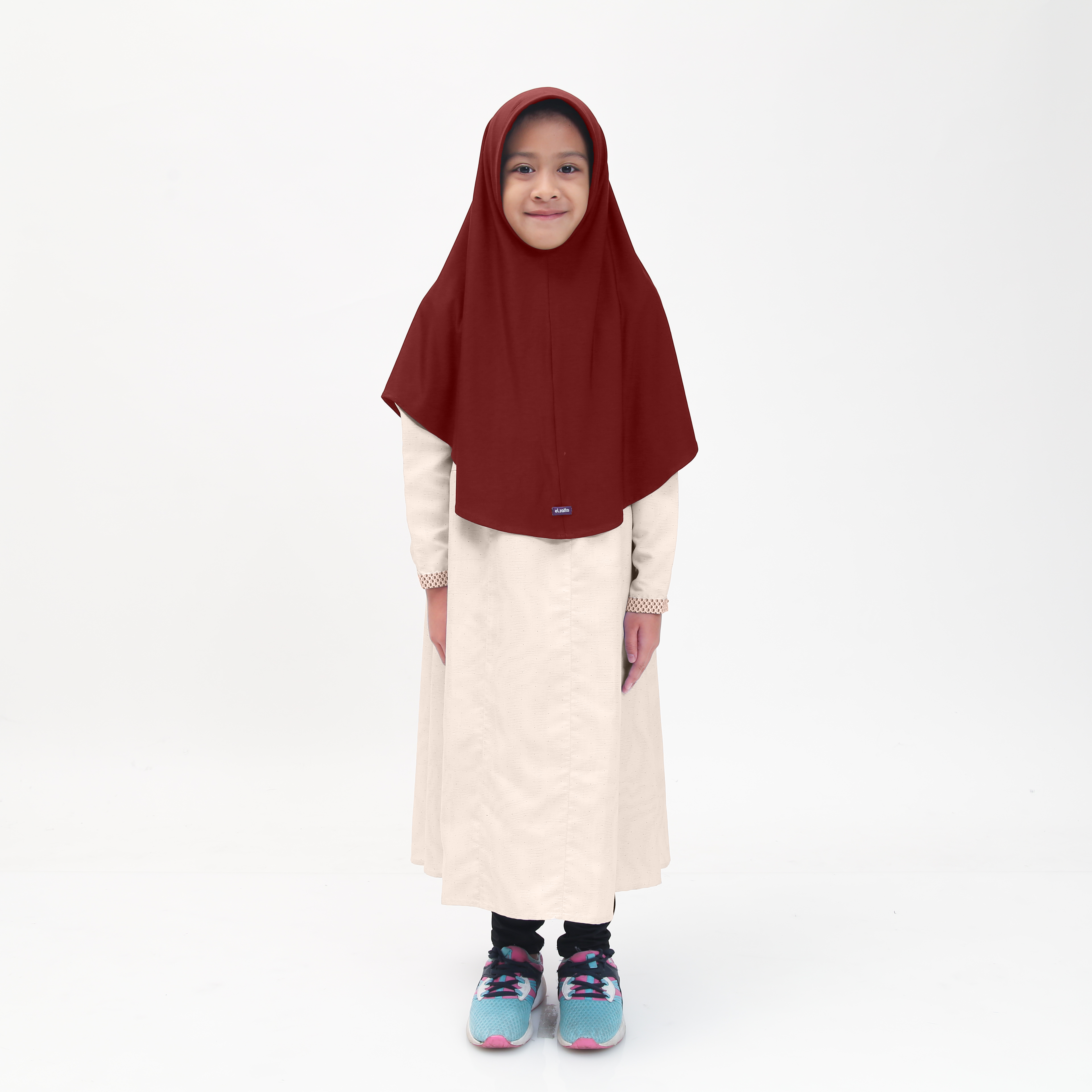 Elzatta Gamis Sarimbit Anak Katun Border - Khaky