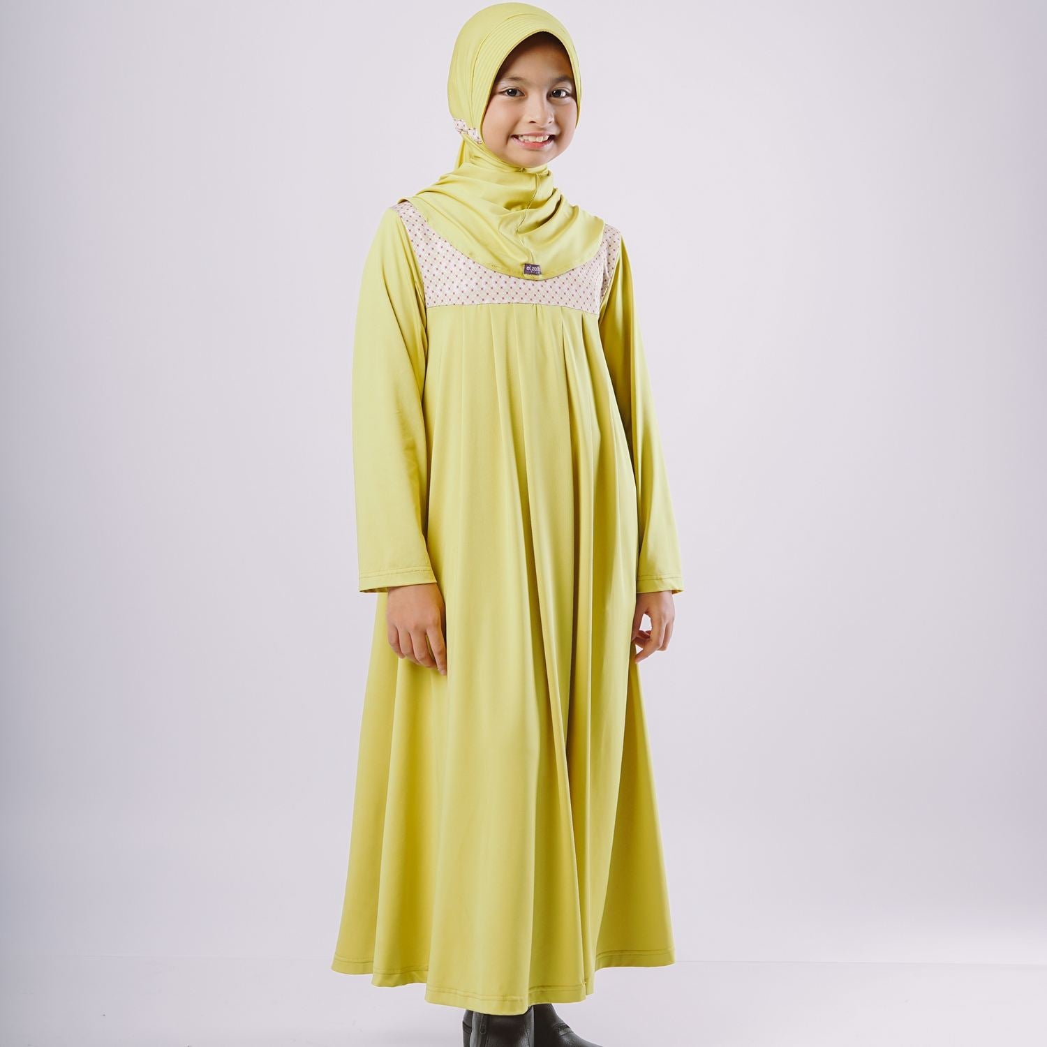 Elzatta Gamis Sarimbit Anak Spandeks Sevilla - Lime