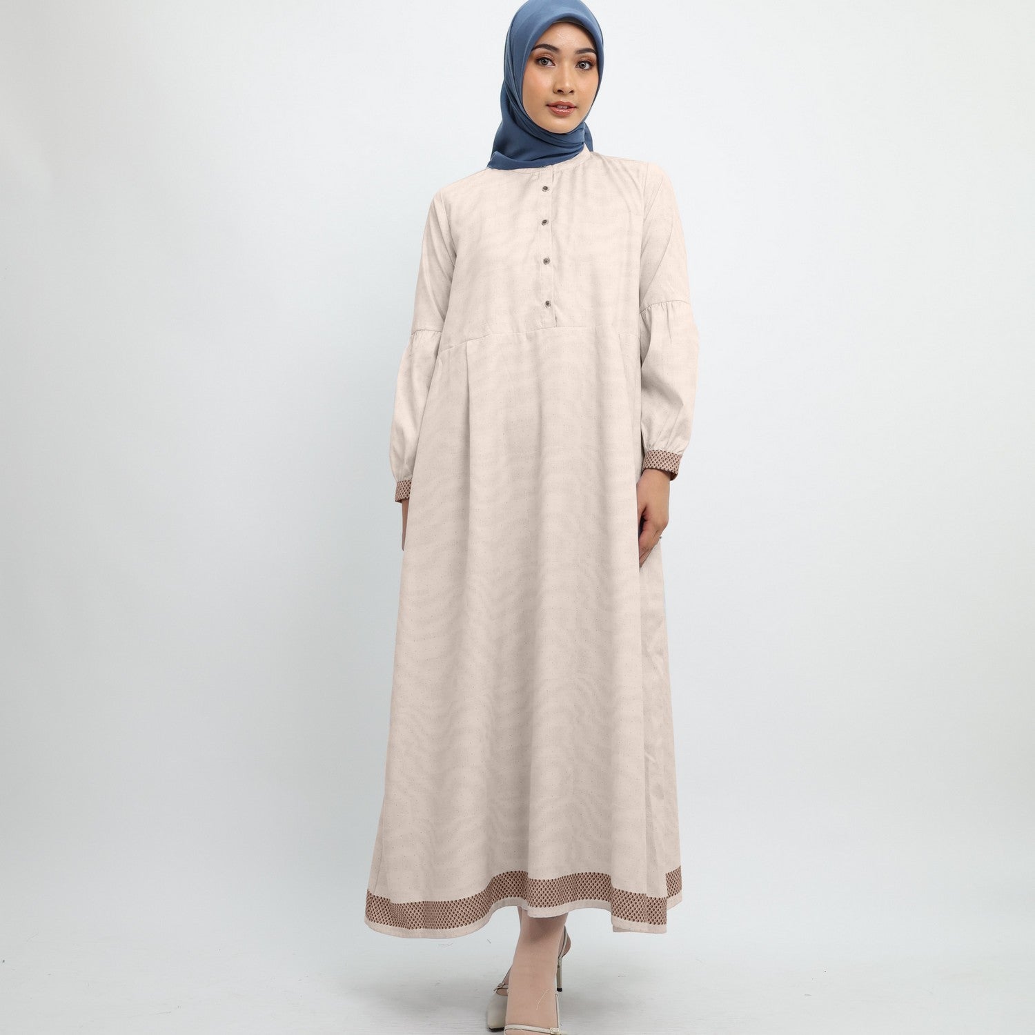 Elzatta Gamis Sarimbit Katun Border - Khaky