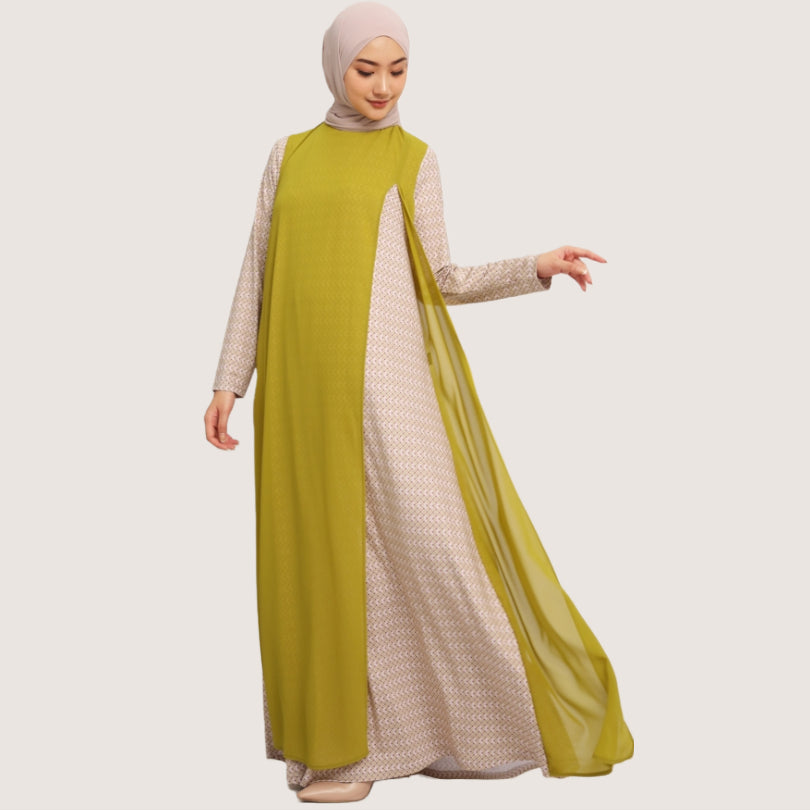 Elzatta Gamis Sarimbit Spandeks Layer Sevilla - Lime