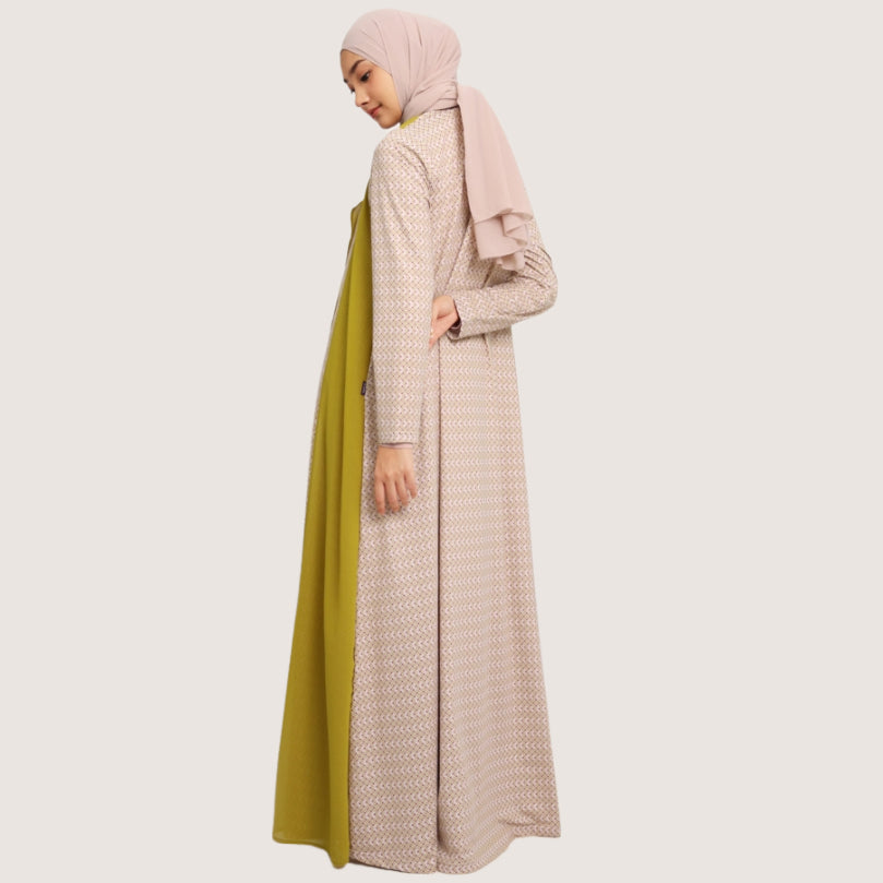 Elzatta Gamis Sarimbit Spandeks Layer Sevilla - Lime