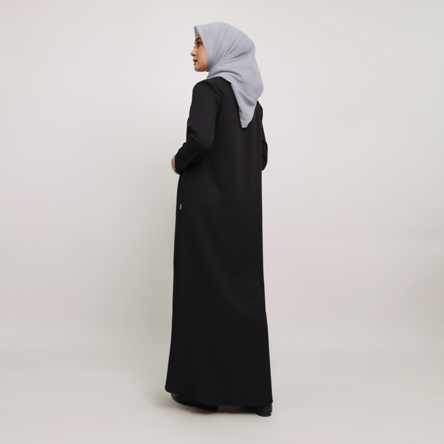 Elzatta Gamis Satin Basic - Hitam