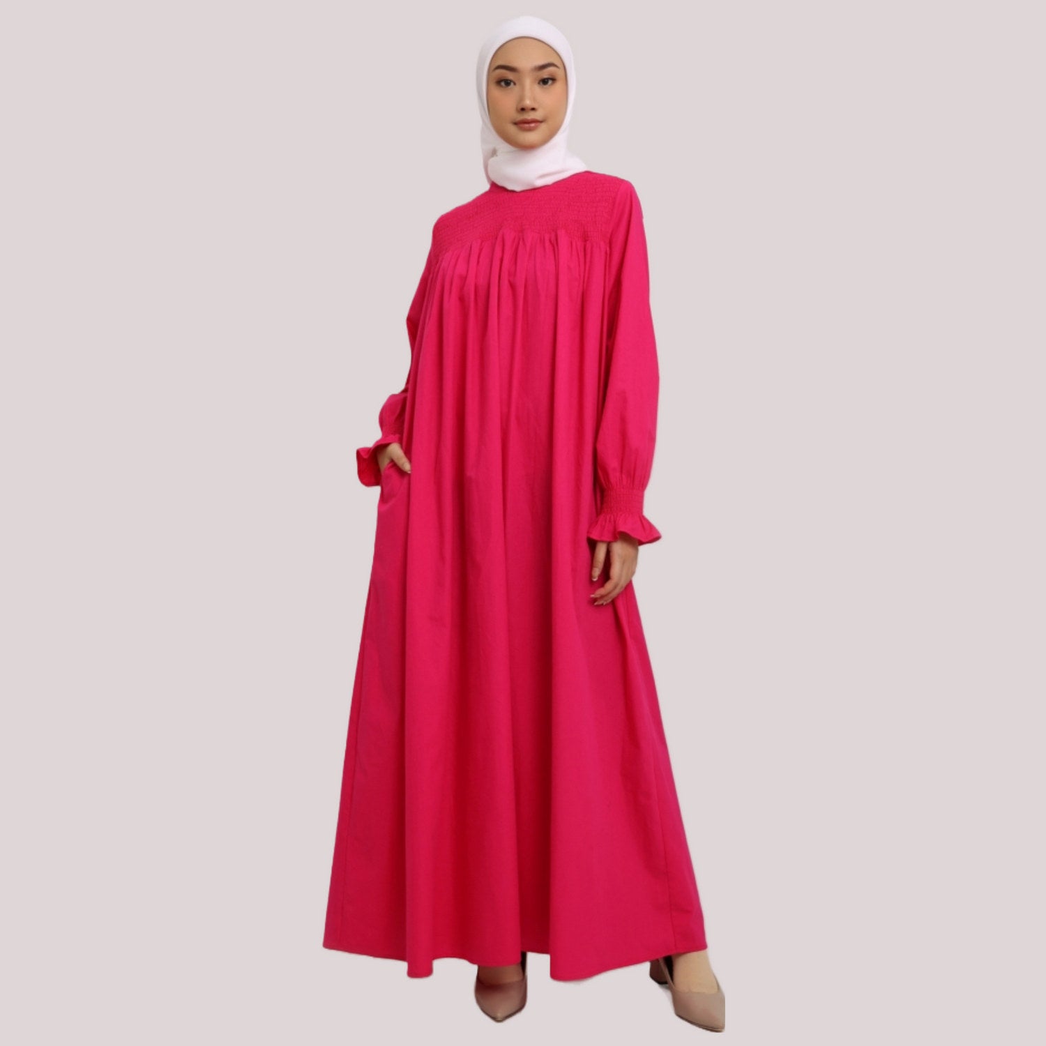 Elzatta Gamis Katun Smock