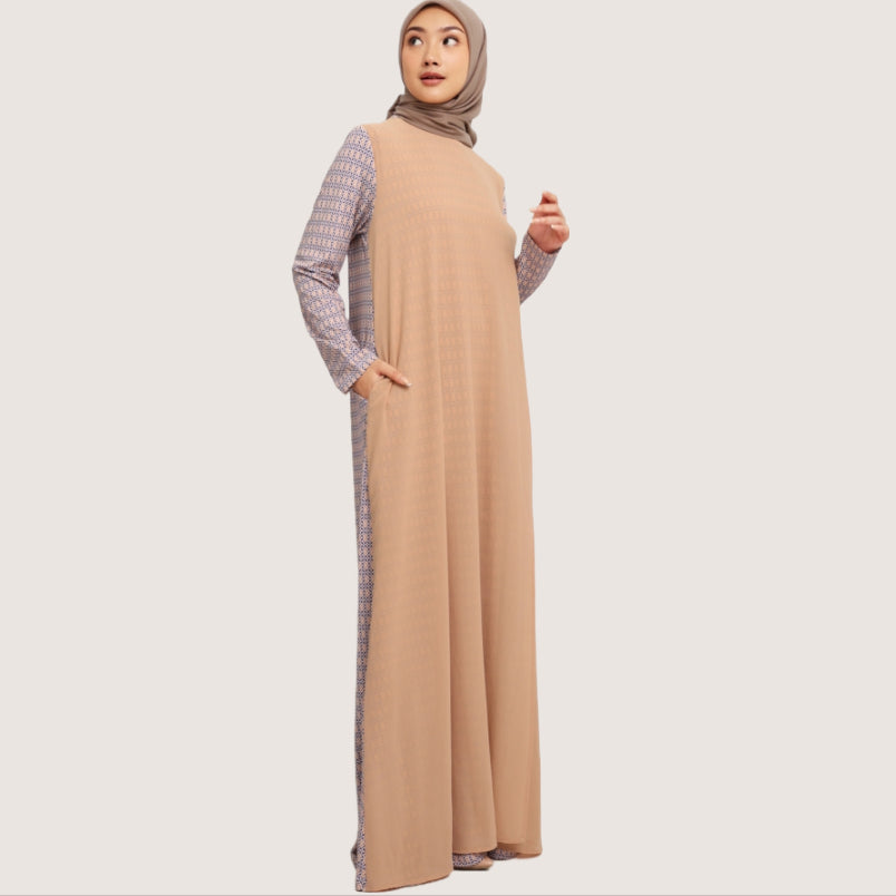Elzatta Gamis Sarimbit Spandeks Layer Sevilla - Cream
