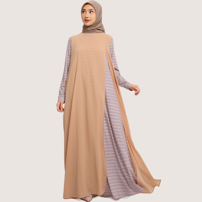 Elzatta Gamis Sarimbit Spandeks Layer Sevilla - Cream