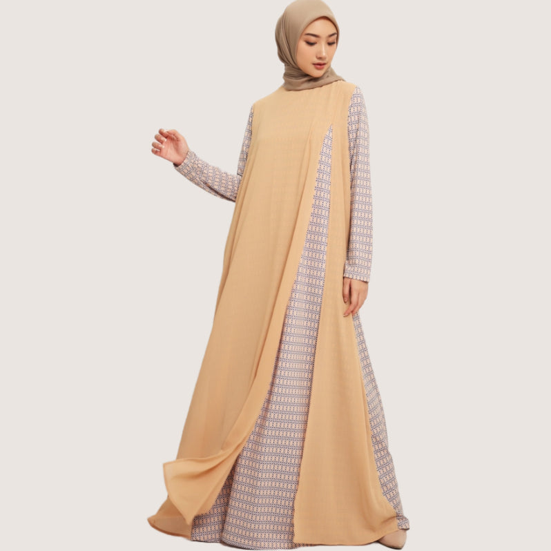 Elzatta Gamis Sarimbit Spandeks Layer Sevilla - Cream