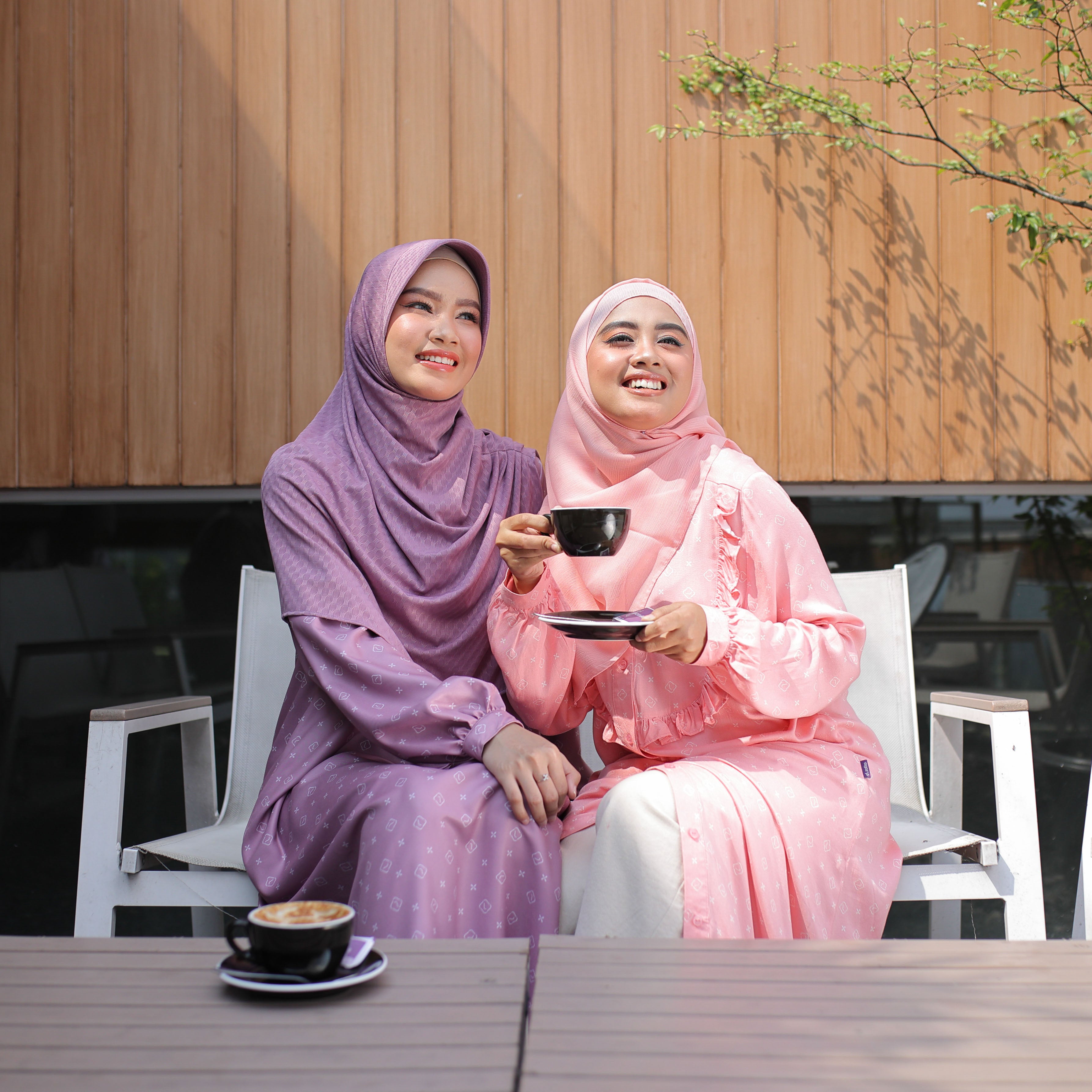 Gamis Frills L Kawung - Pink