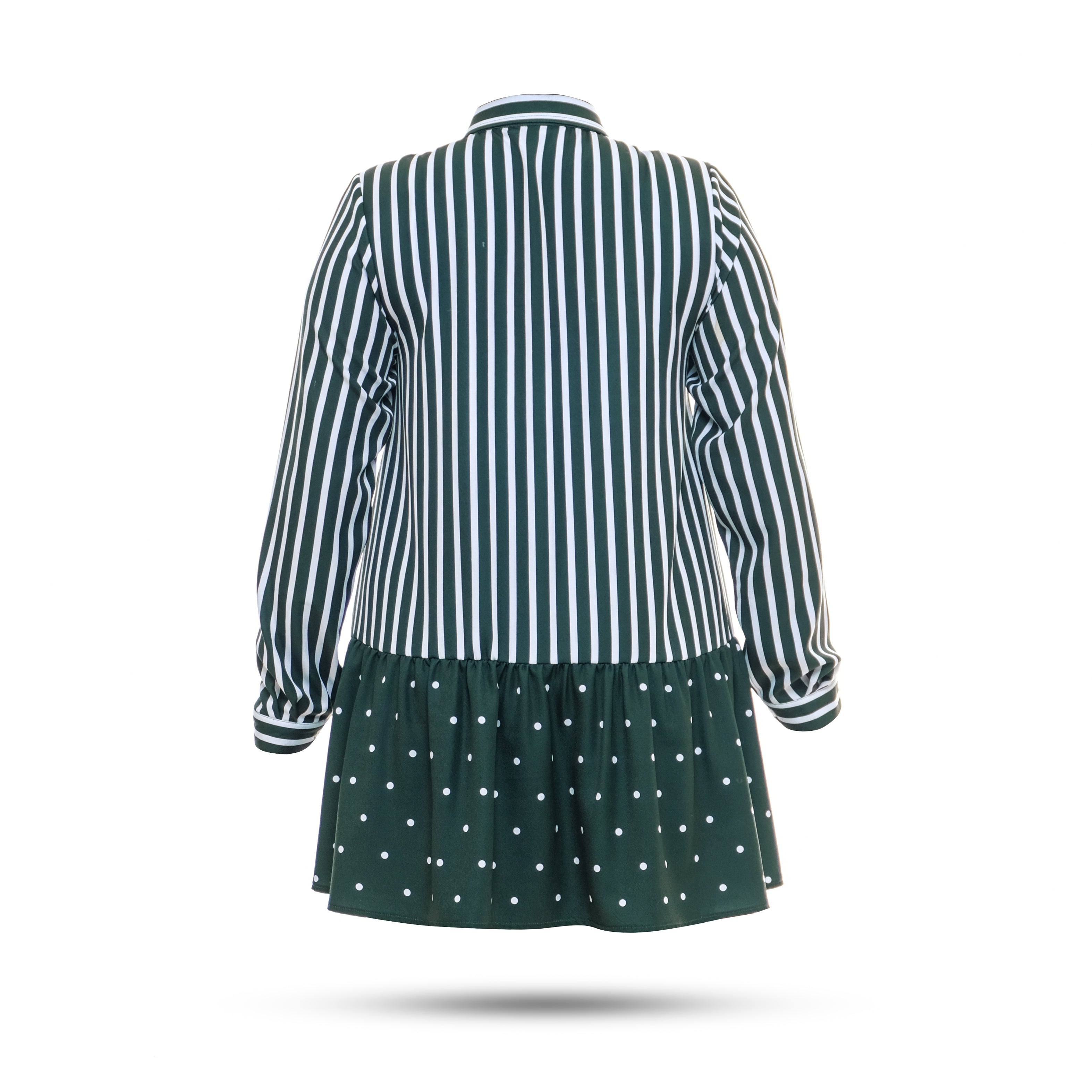 Elzatta Tunik Rayon Print Stripe Mix Polka - Hijau