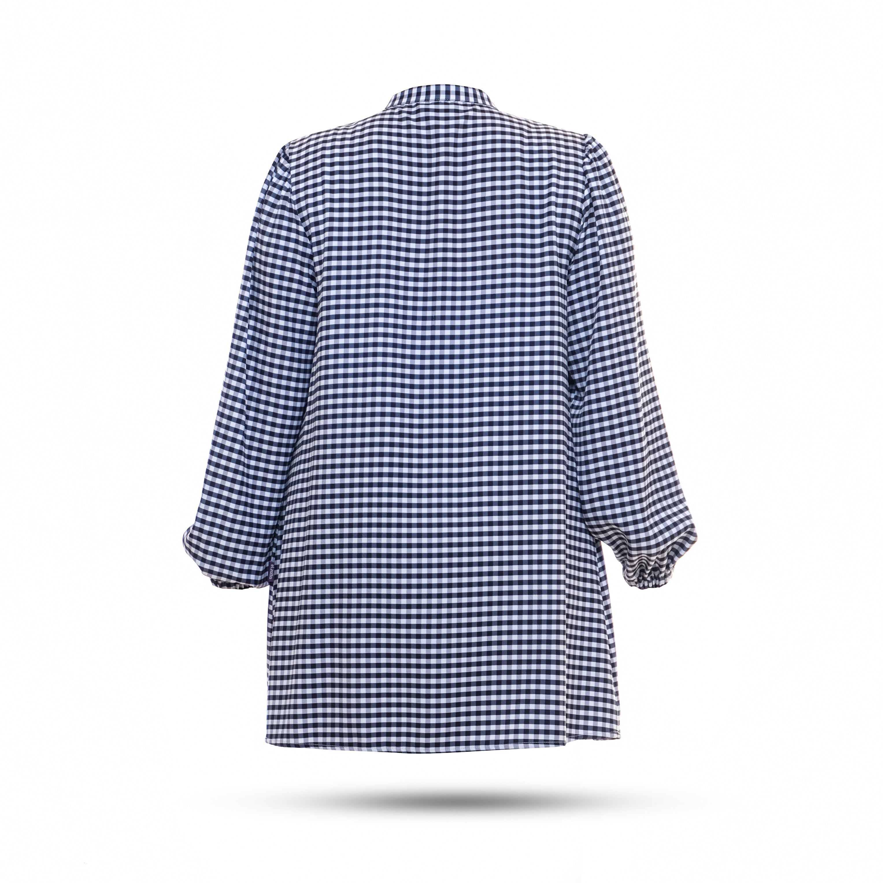 Elzatta Tunik Print Rayon Gingham - Hitam