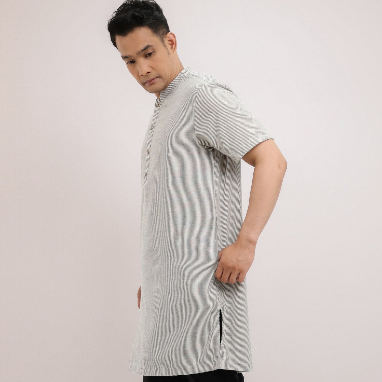 Elzatta Kaftan Katun Stripe - Grey