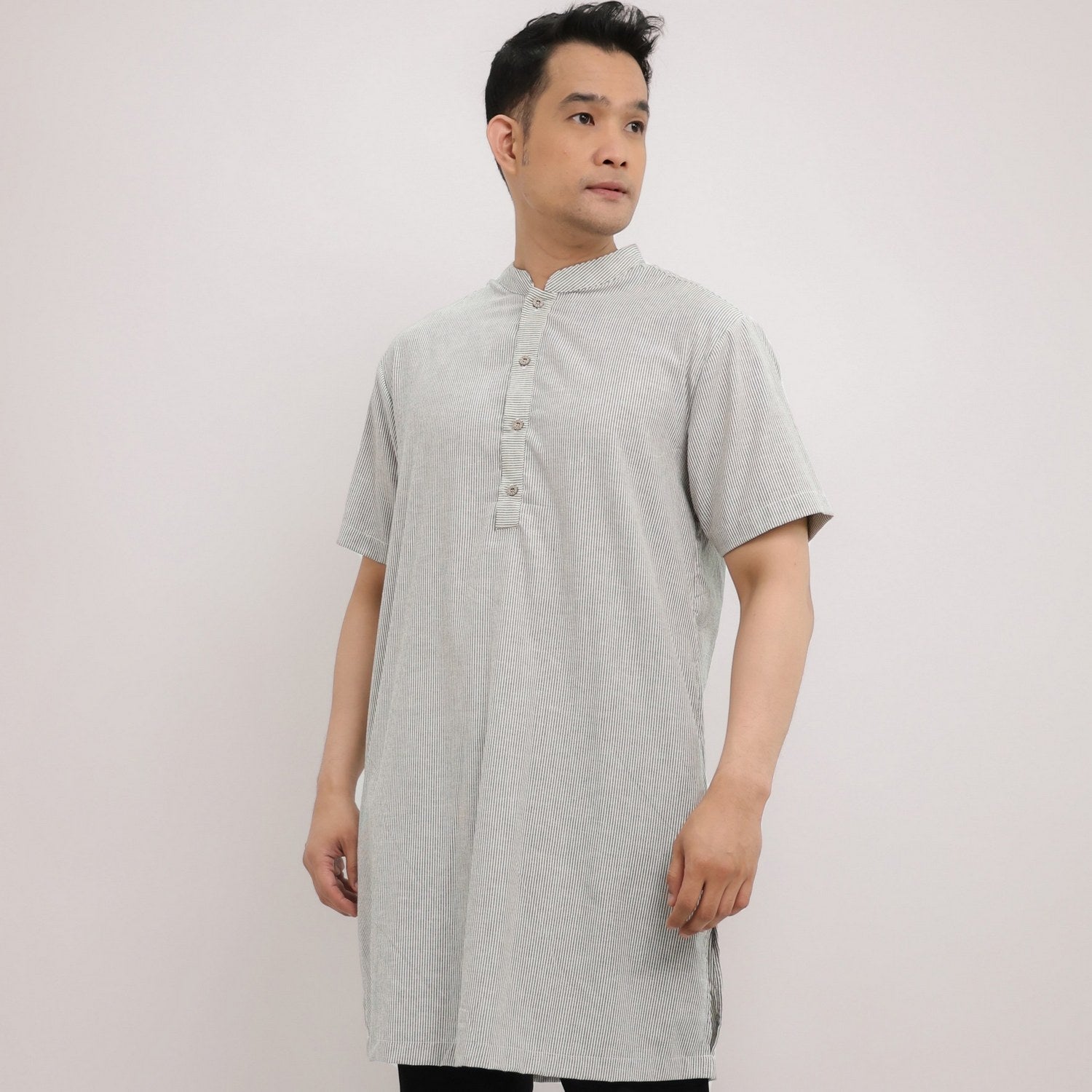 Elzatta Kaftan Katun Stripe - Grey
