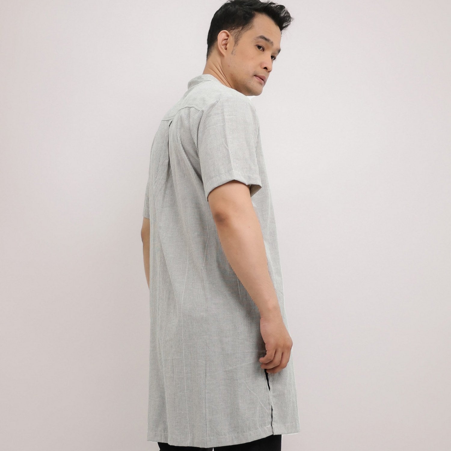 Elzatta Kaftan Katun Stripe - Grey