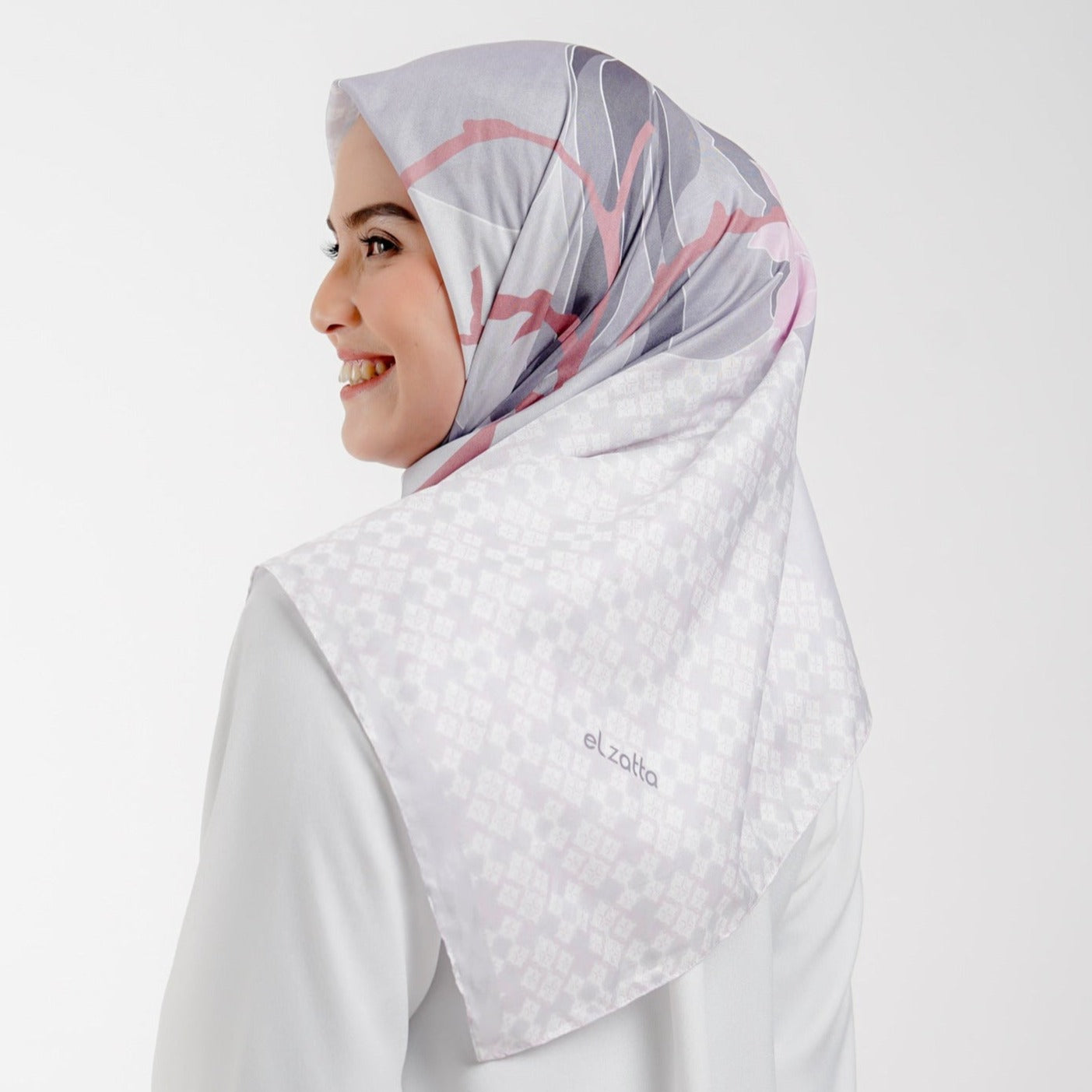 Elzatta Kaila Overlay Flower - Silver Grey