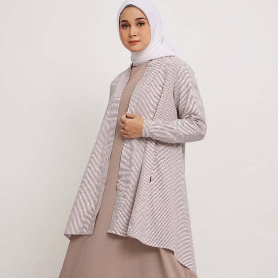 Elzatta Tunik Katun Stripe - Cokelat
