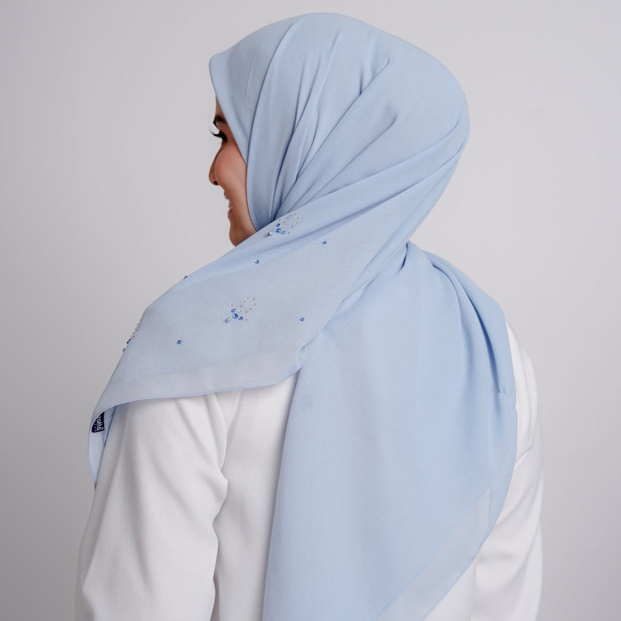 Elzatta Keisha Beads Flower - Biru Muda