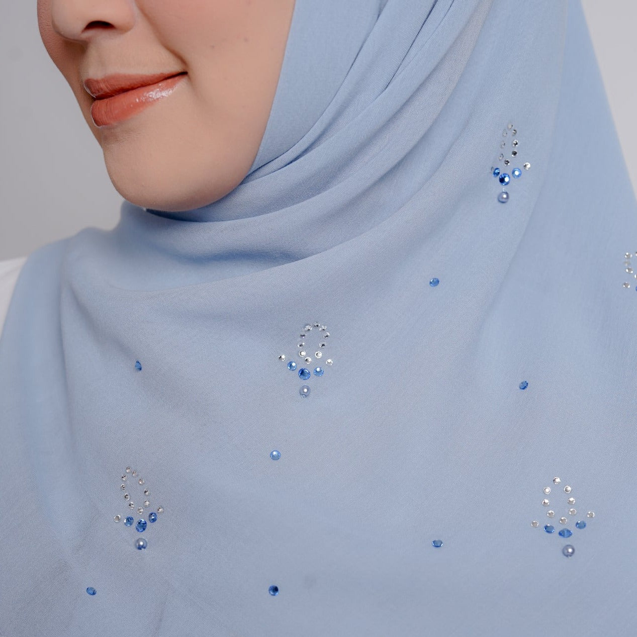 Elzatta Keisha Beads Flower - Biru Muda