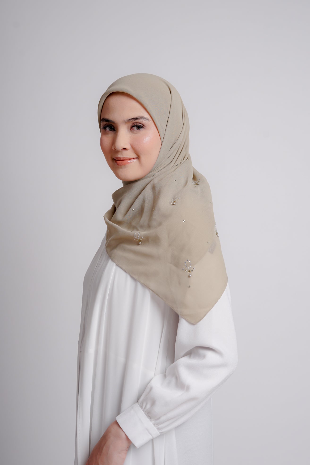 Elzatta Keisha Beads Flower - Hijau Pastel