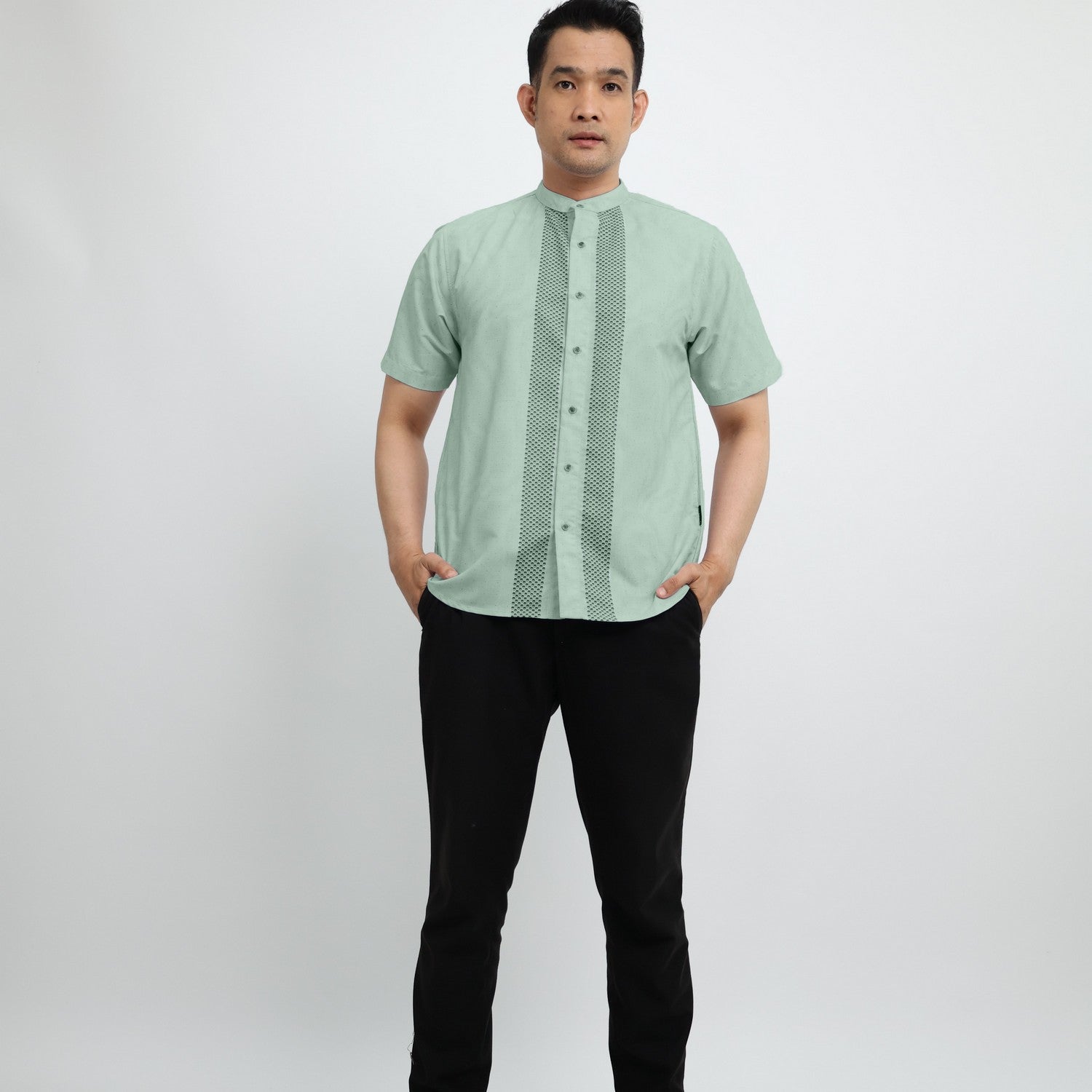 Elzatta Koko Sarimbit Katun Border - Olive