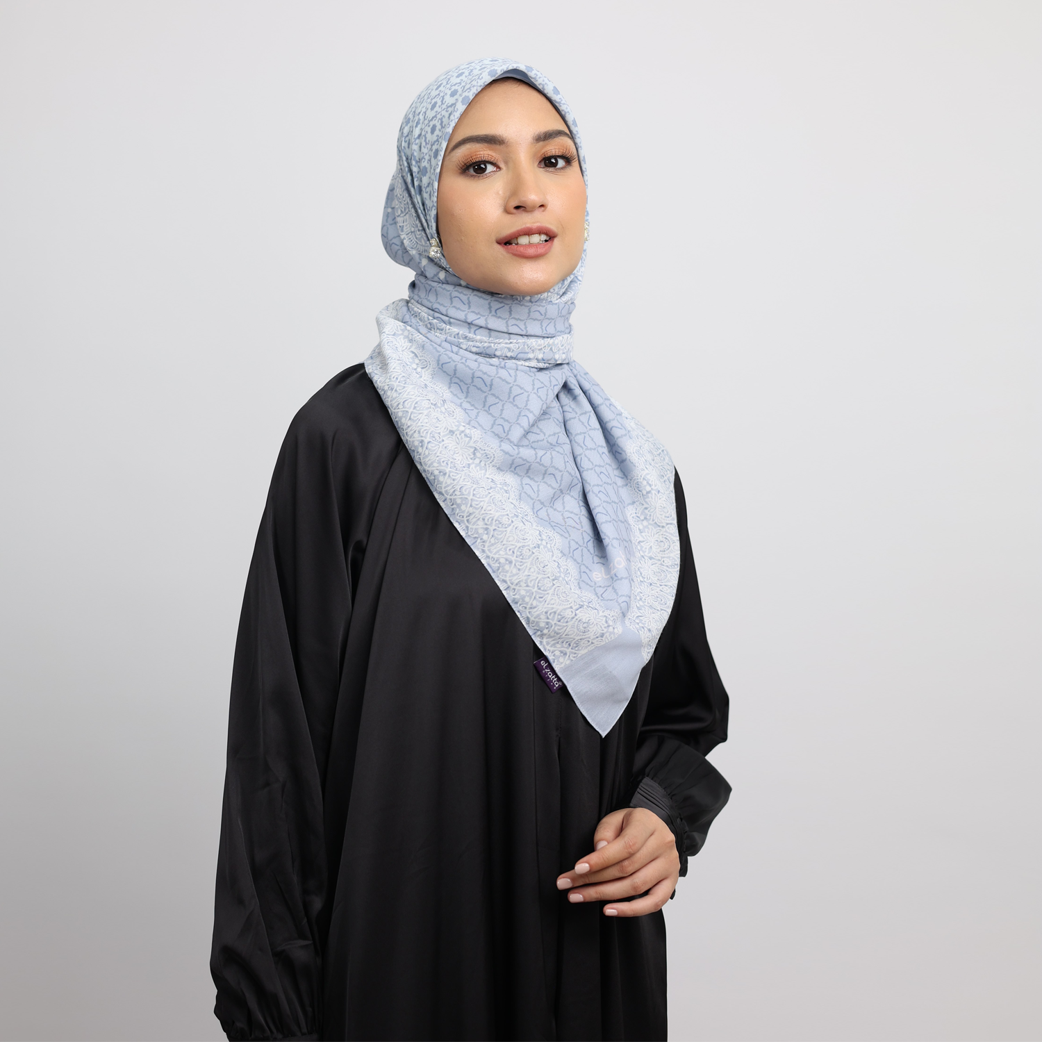 Elzatta Hijab Kanara Lace Granada - Dusty Blue
