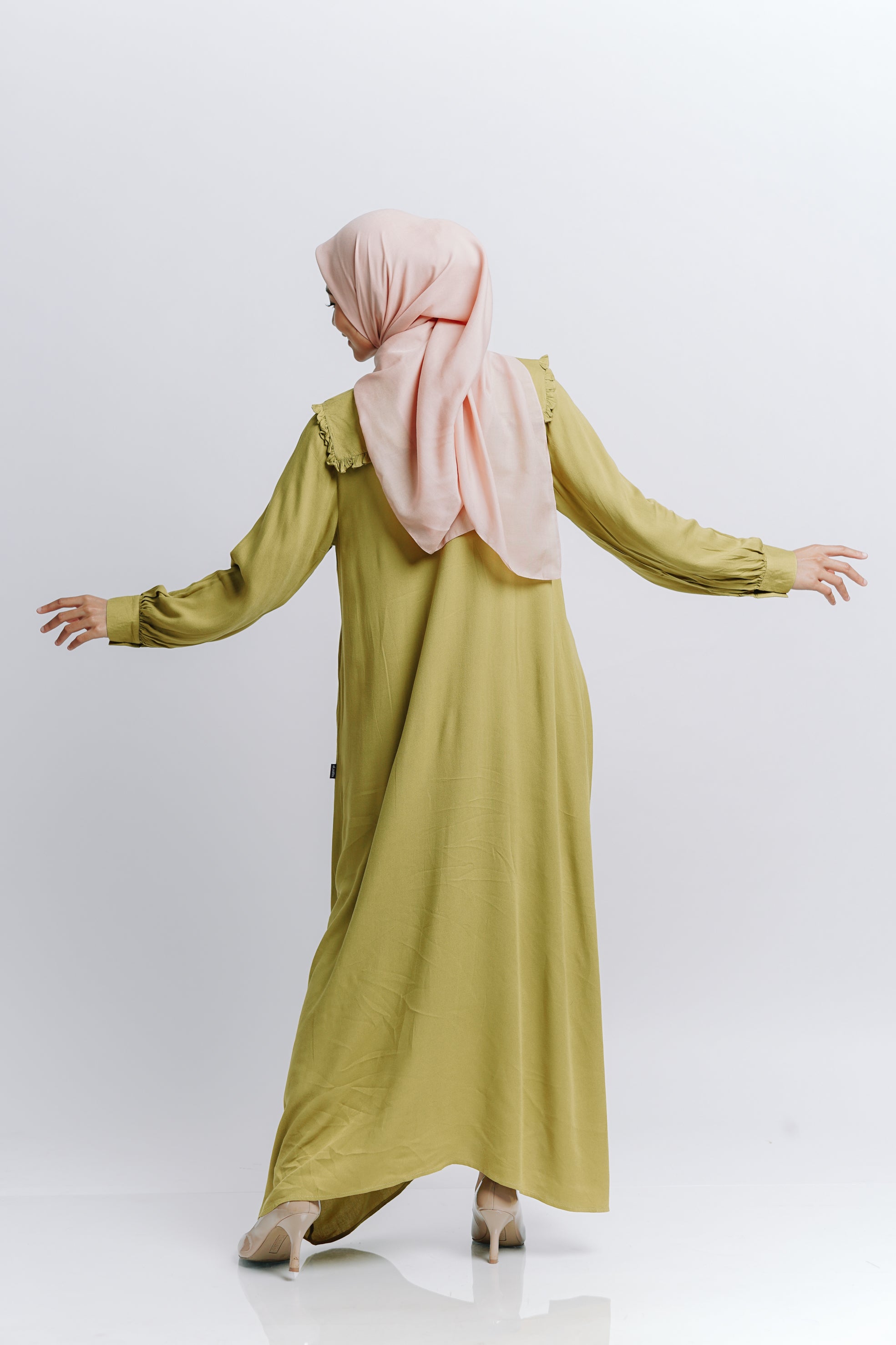 Gamis Frills Alwanira - Lime Green