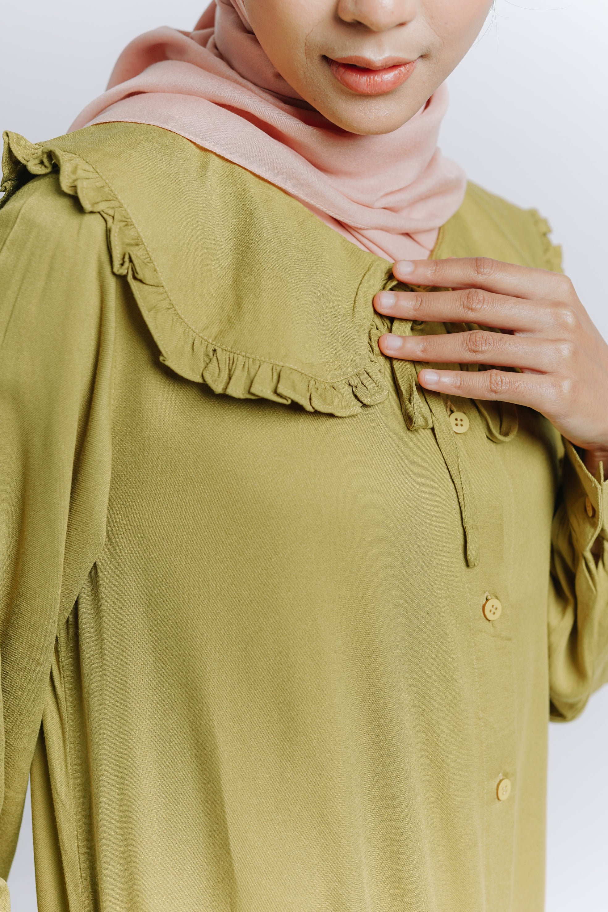 Gamis Frills Alwanira - Lime Green
