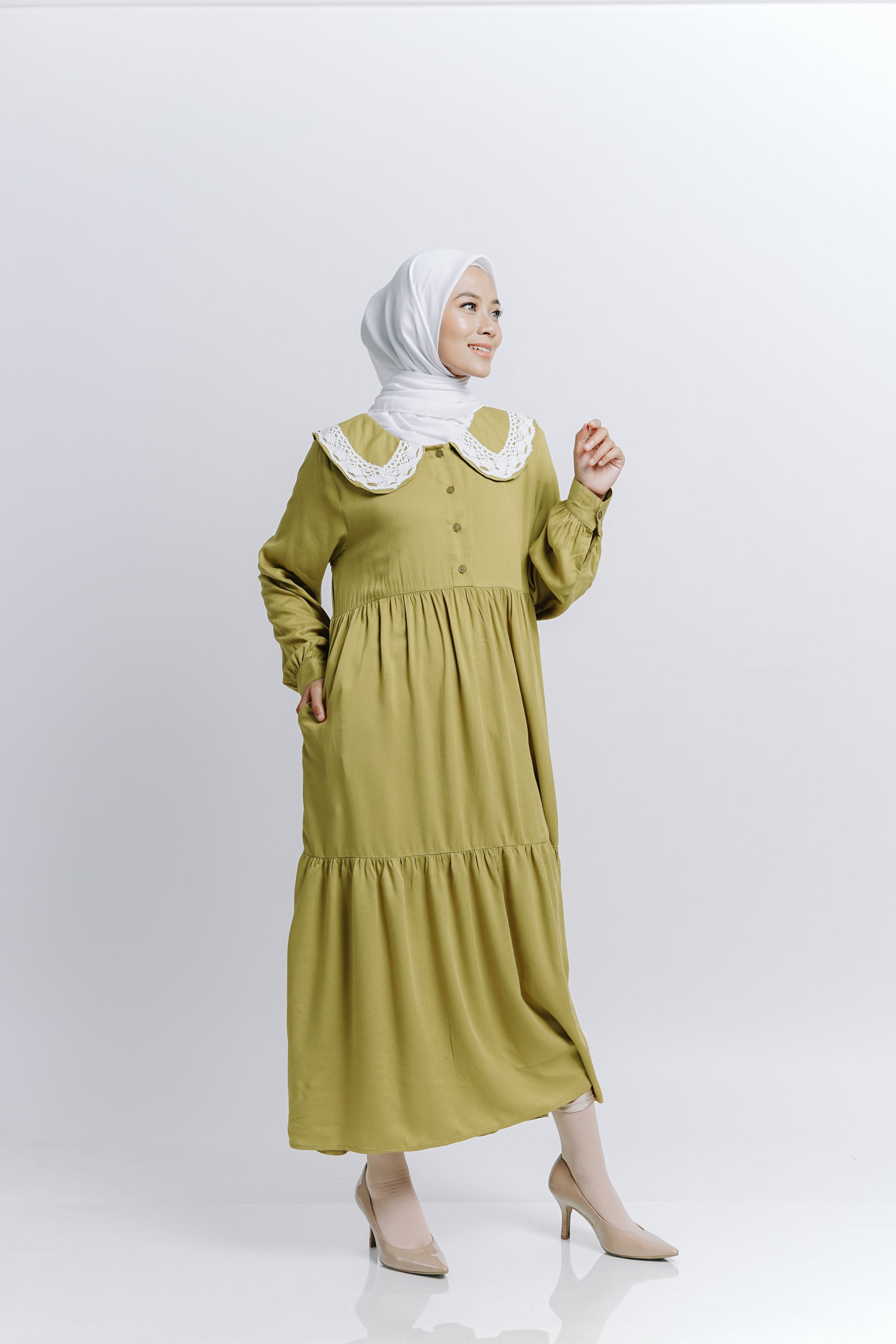Elzatta Mini Dress Alwanira - Lime Green