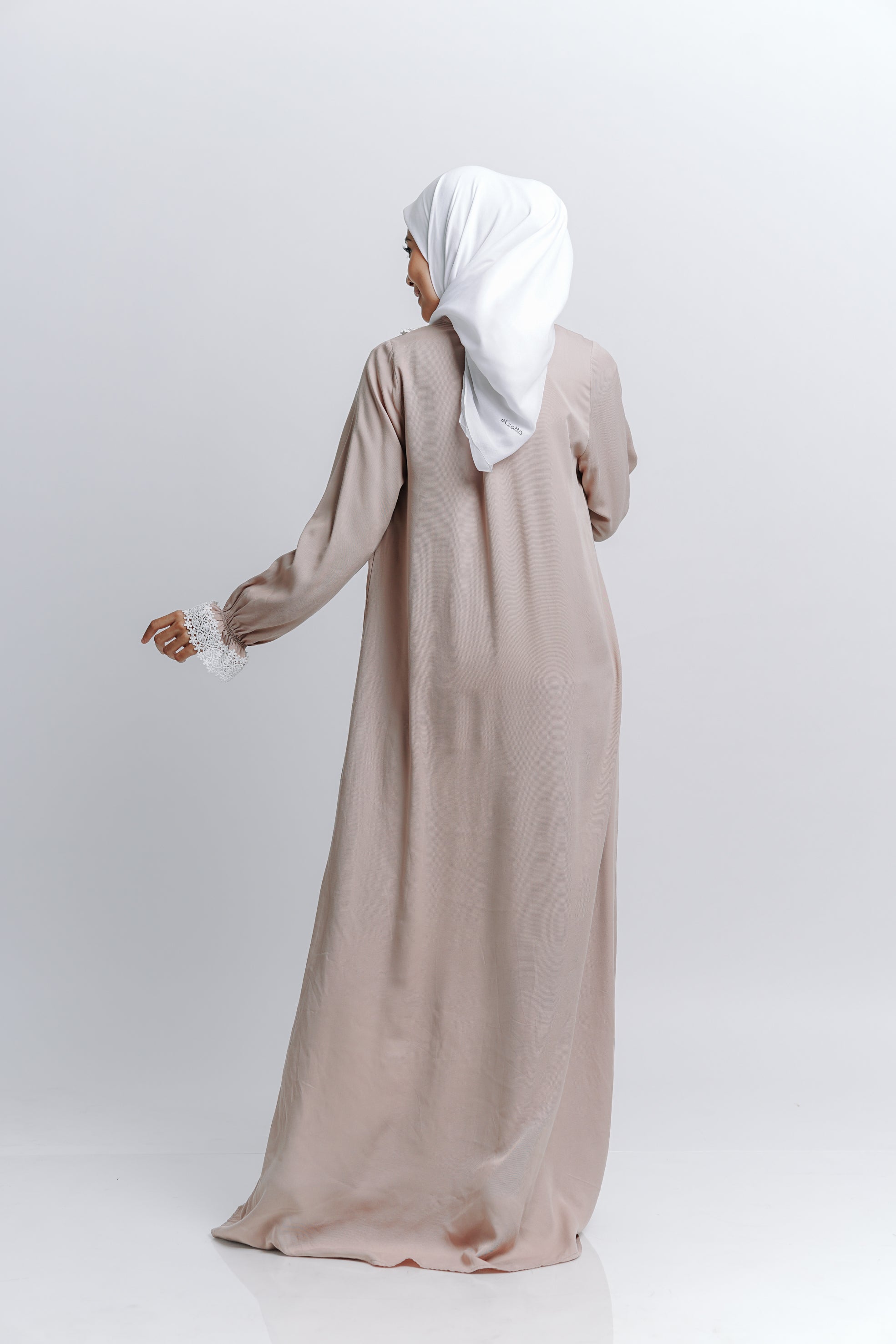 Elzatta Gamis Renda Alwanira - Khaky