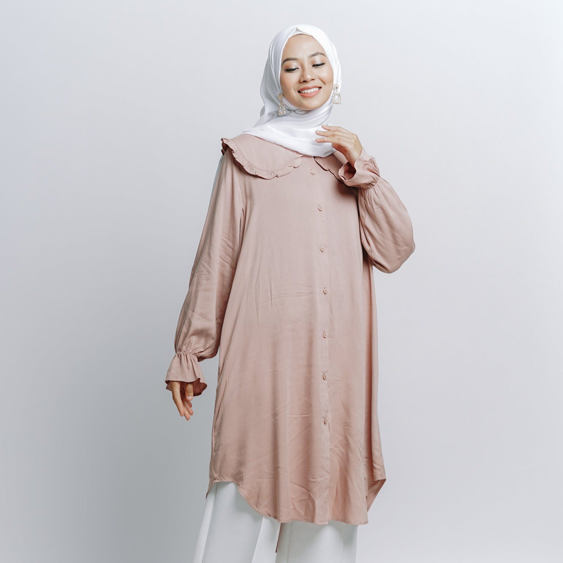 Elzatta Tunik Frills Alwanira - Khaky