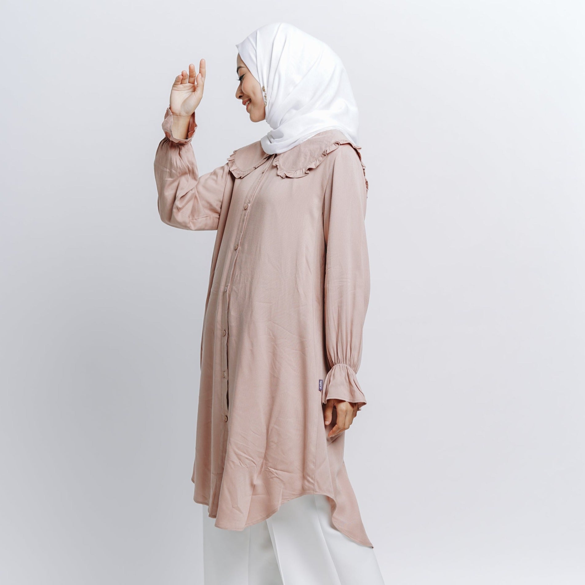 Elzatta Tunik Frills Alwanira - Khaky